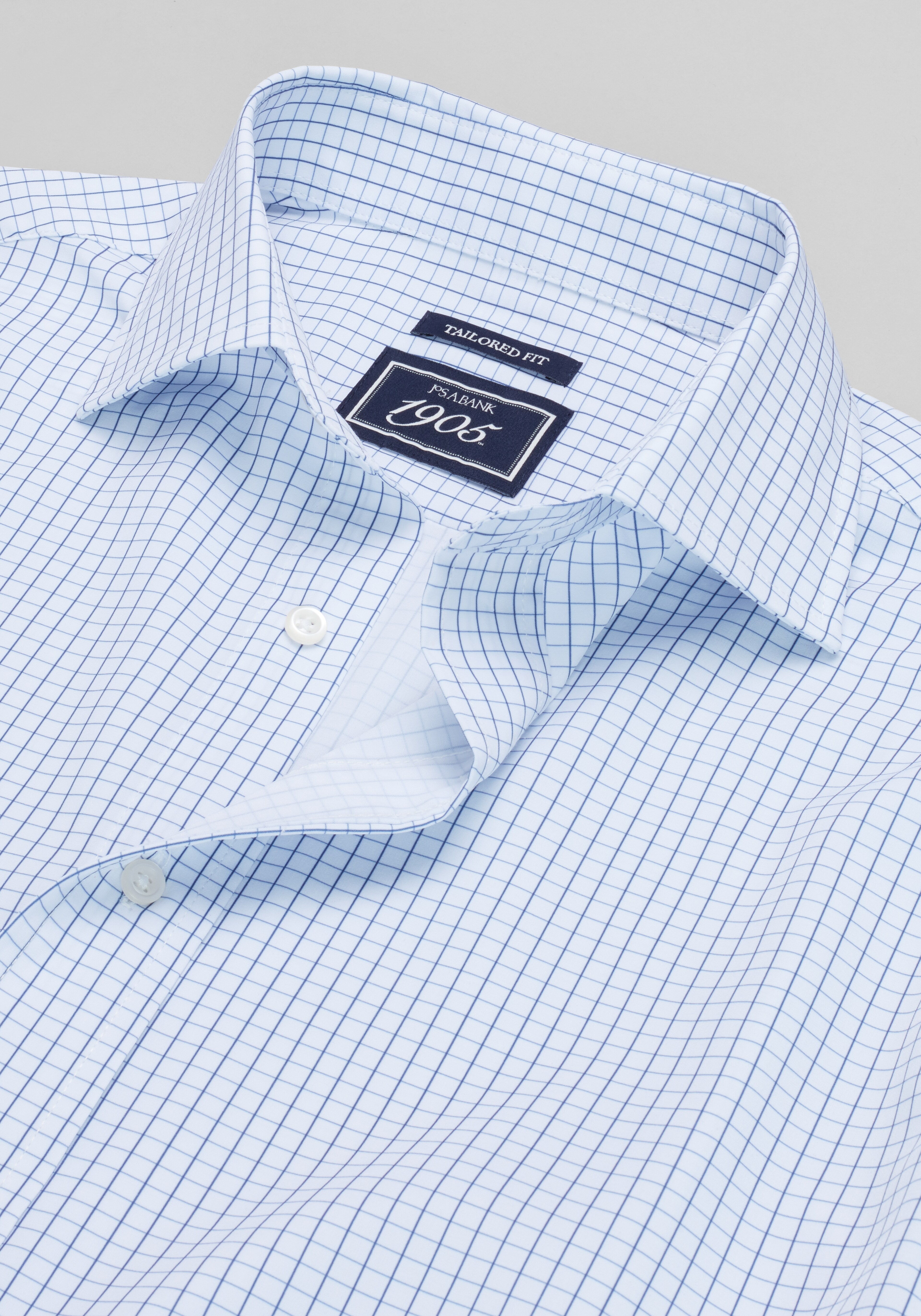 1905 Collection Tailored Fit Grid Dress Shirt