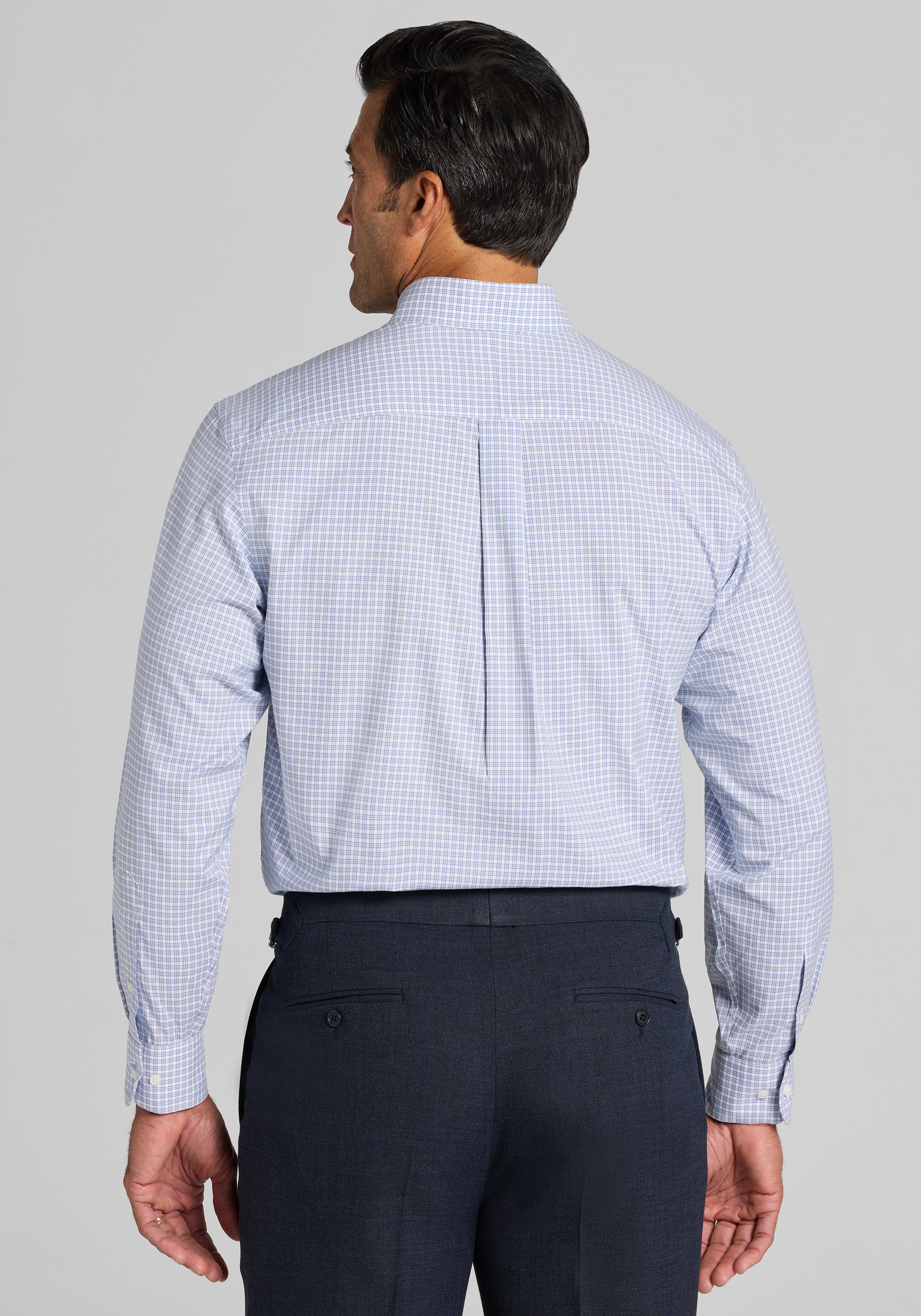 Traveler® Collection Traditional Fit Plaid Dress Shirt