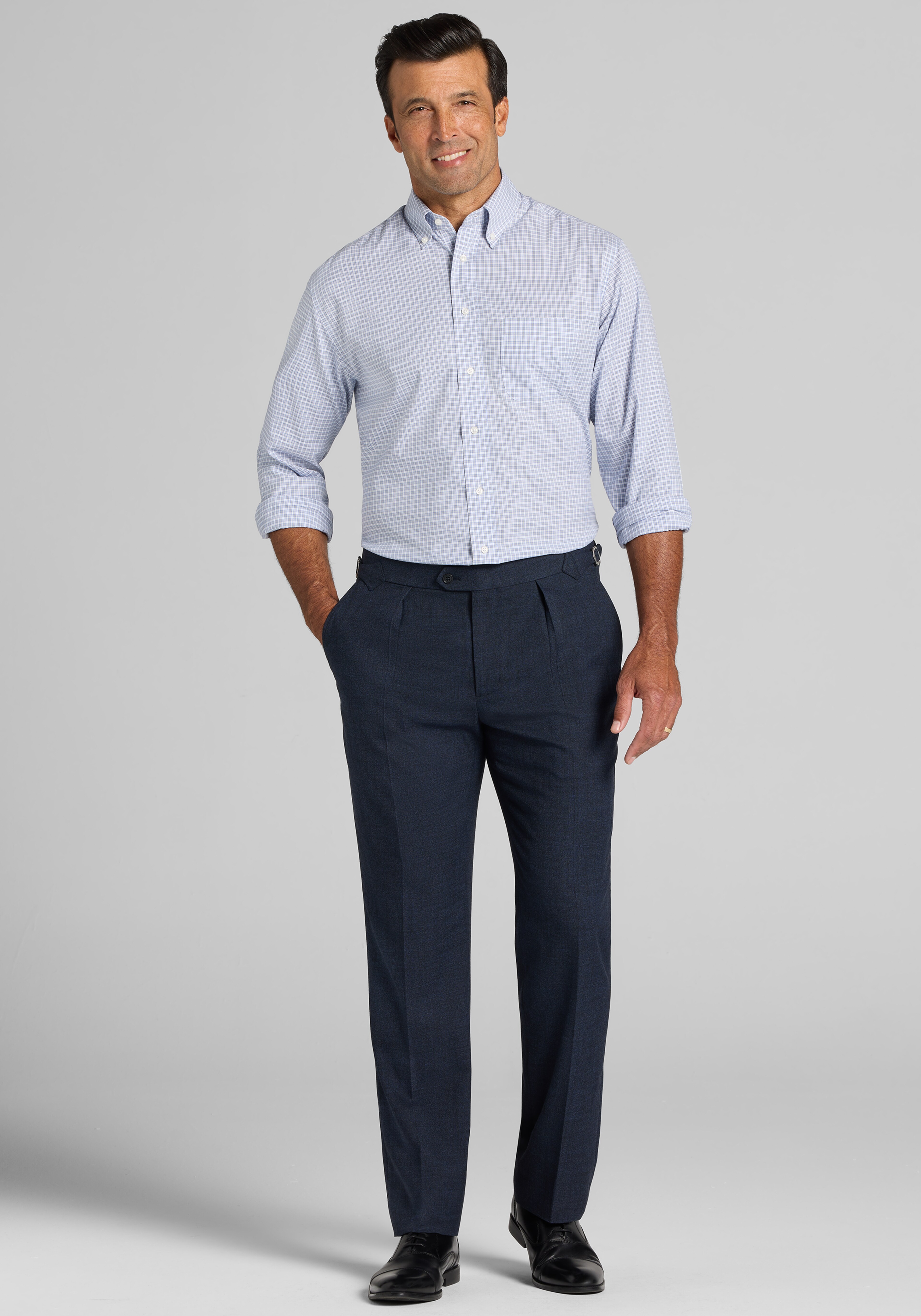 Traveler® Collection Traditional Fit Plaid Dress Shirt
