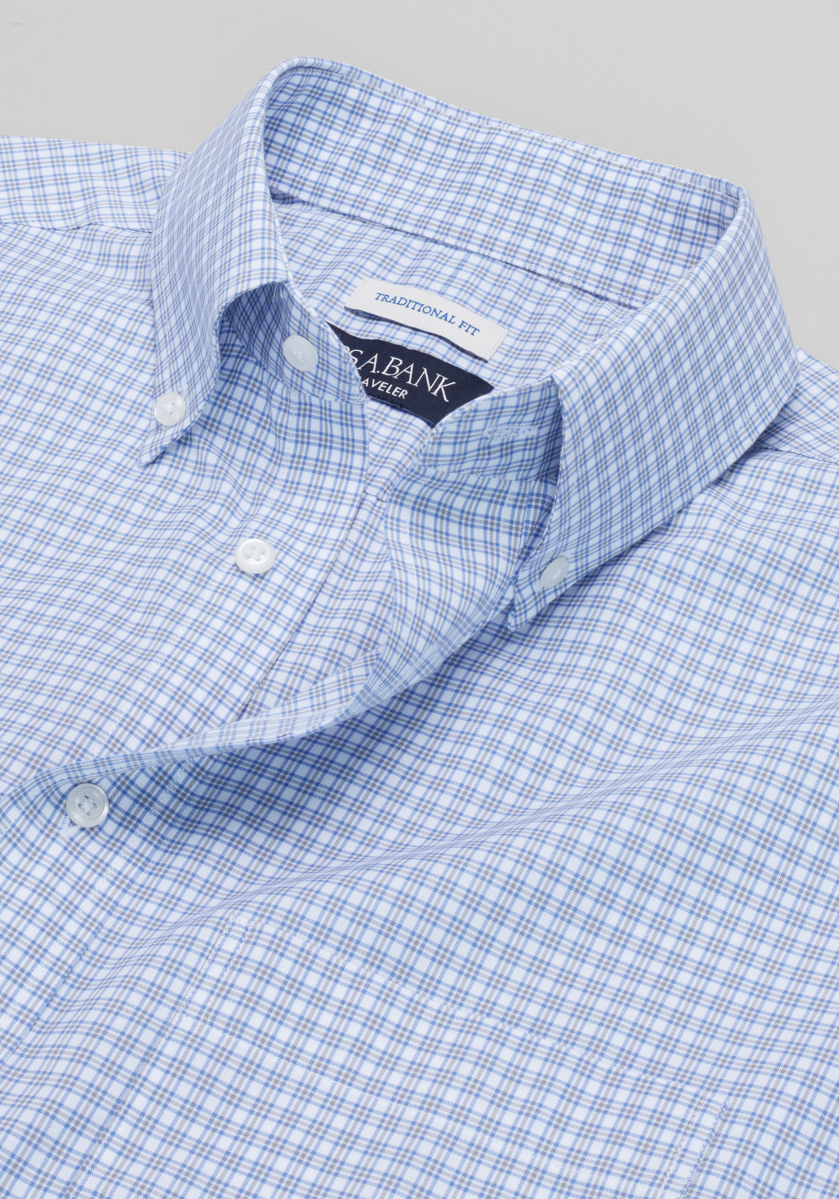 Men's Dress Shirts, Traveler® Collection Traditional Fit Plaid Dress Shirt - Jos A Bank