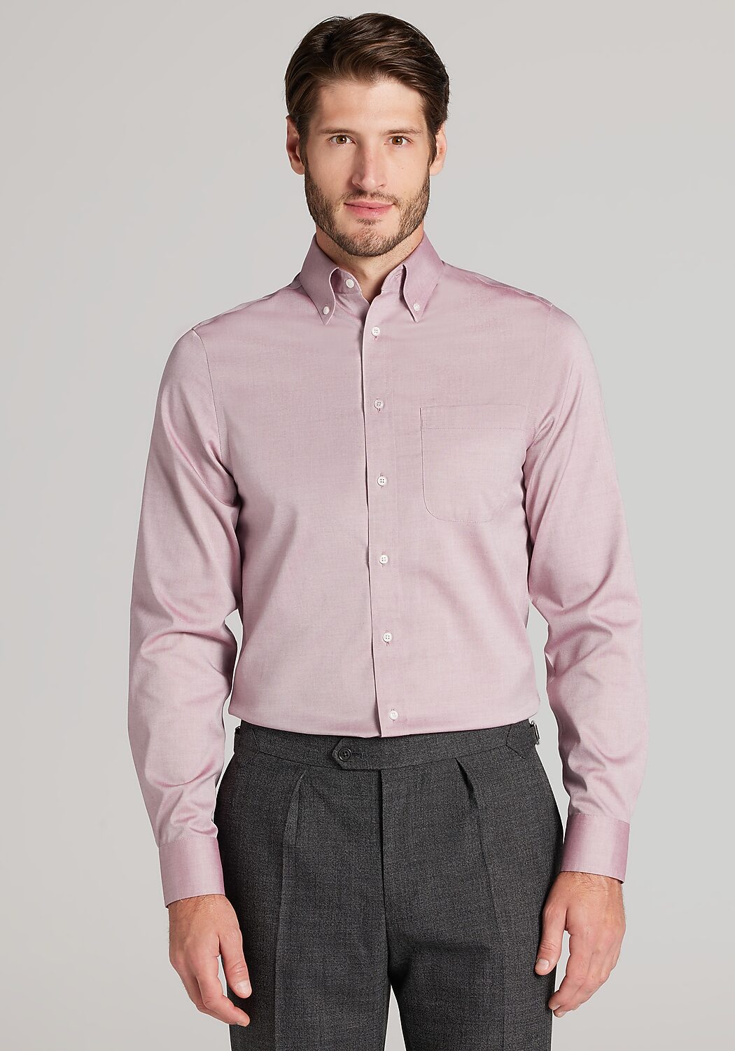 Traveler® Collection Slim Fit Button-Down Collar Solid Dress Shirt
