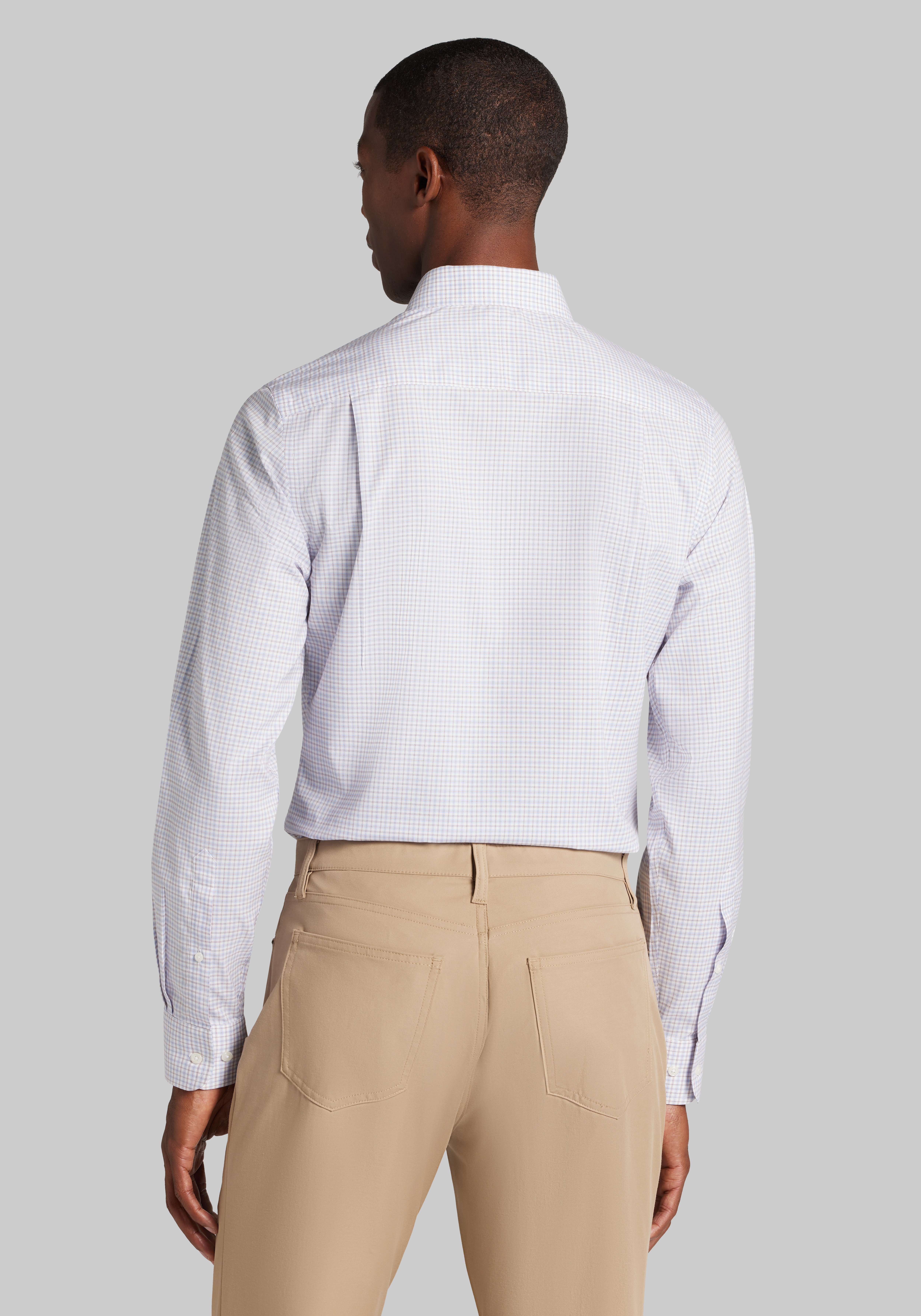 Traveler® Collection Slim Fit Plaid Dress Shirt