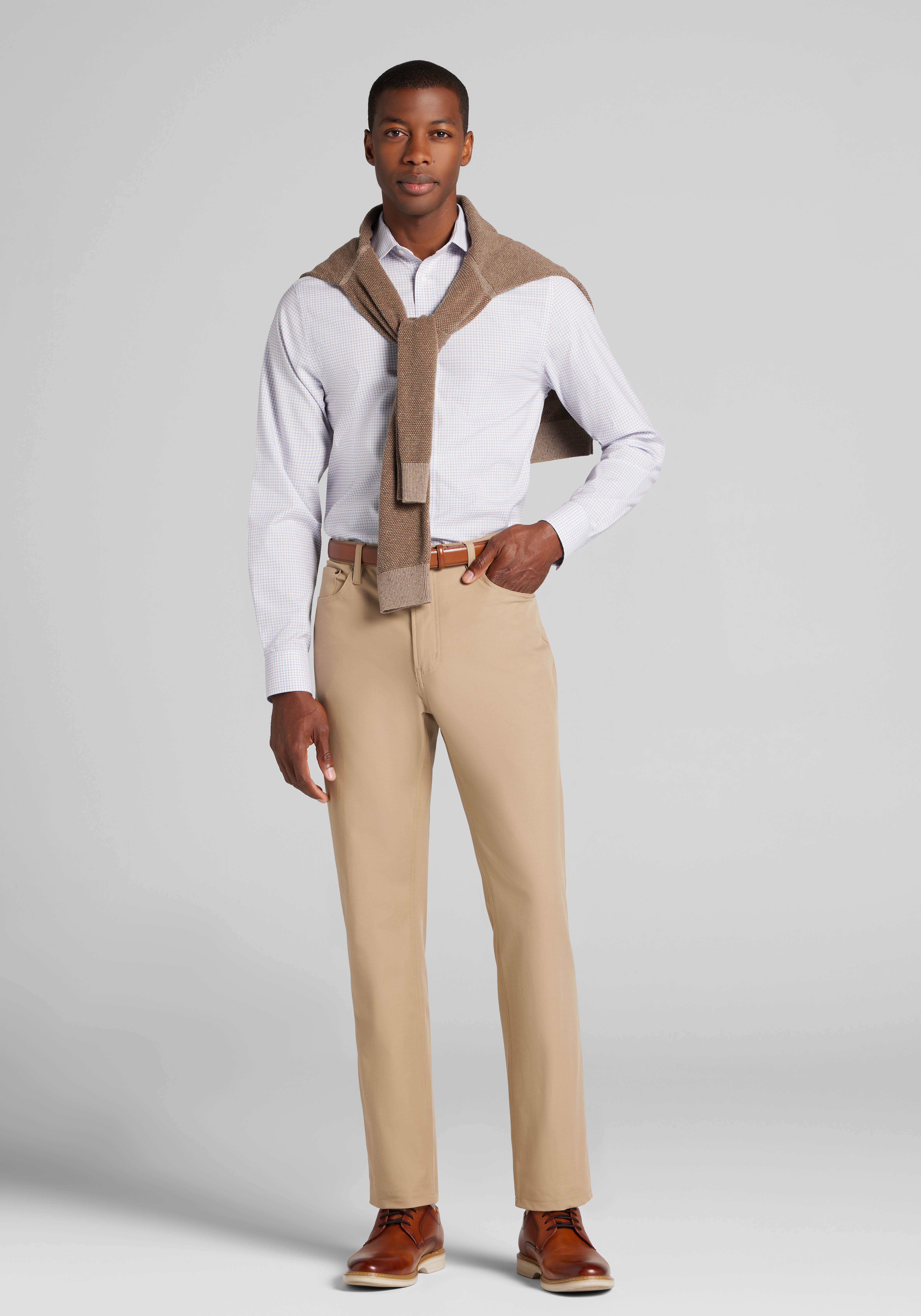 Traveler® Collection Slim Fit Plaid Dress Shirt