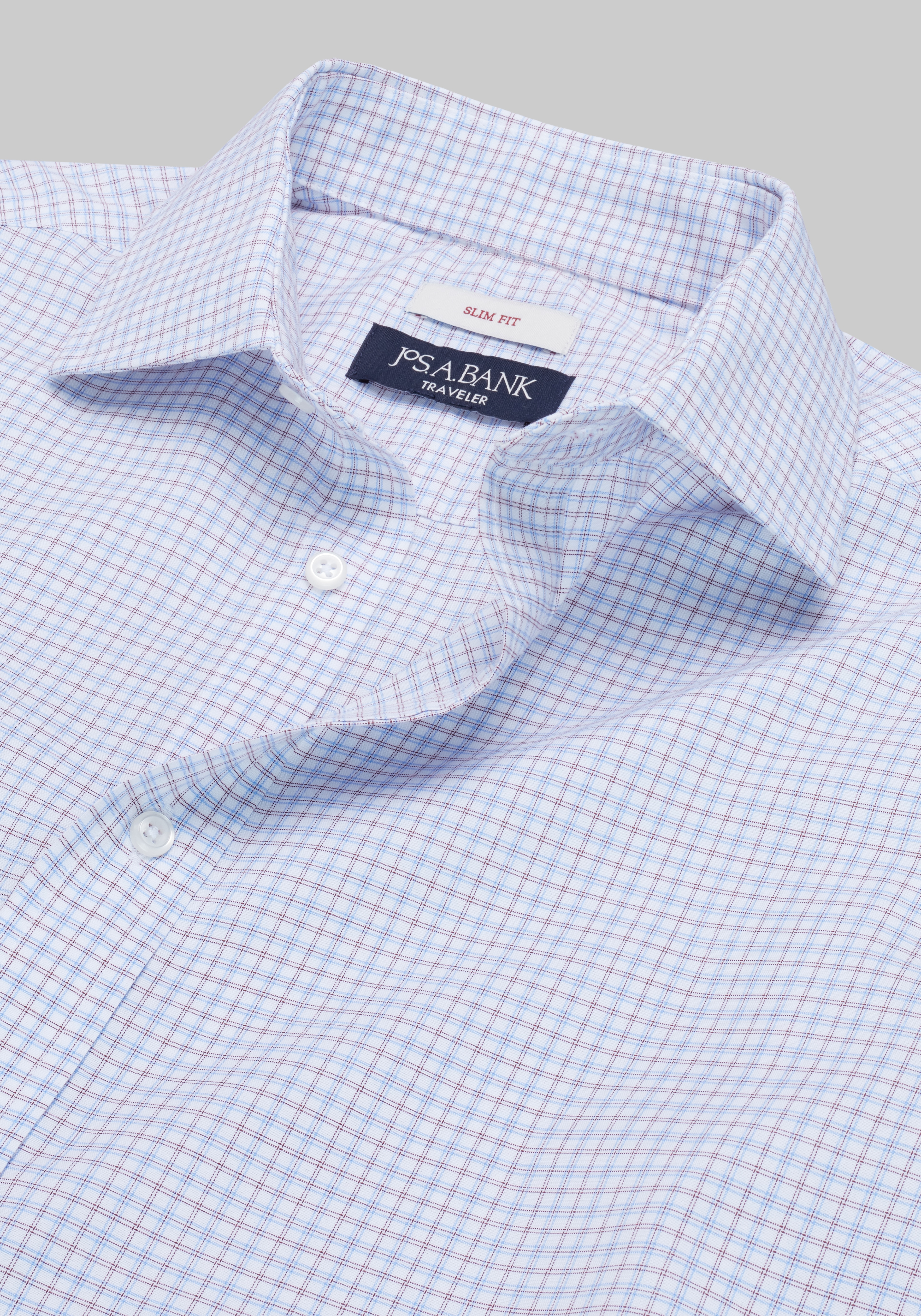 Traveler® Collection Slim Fit Plaid Dress Shirt