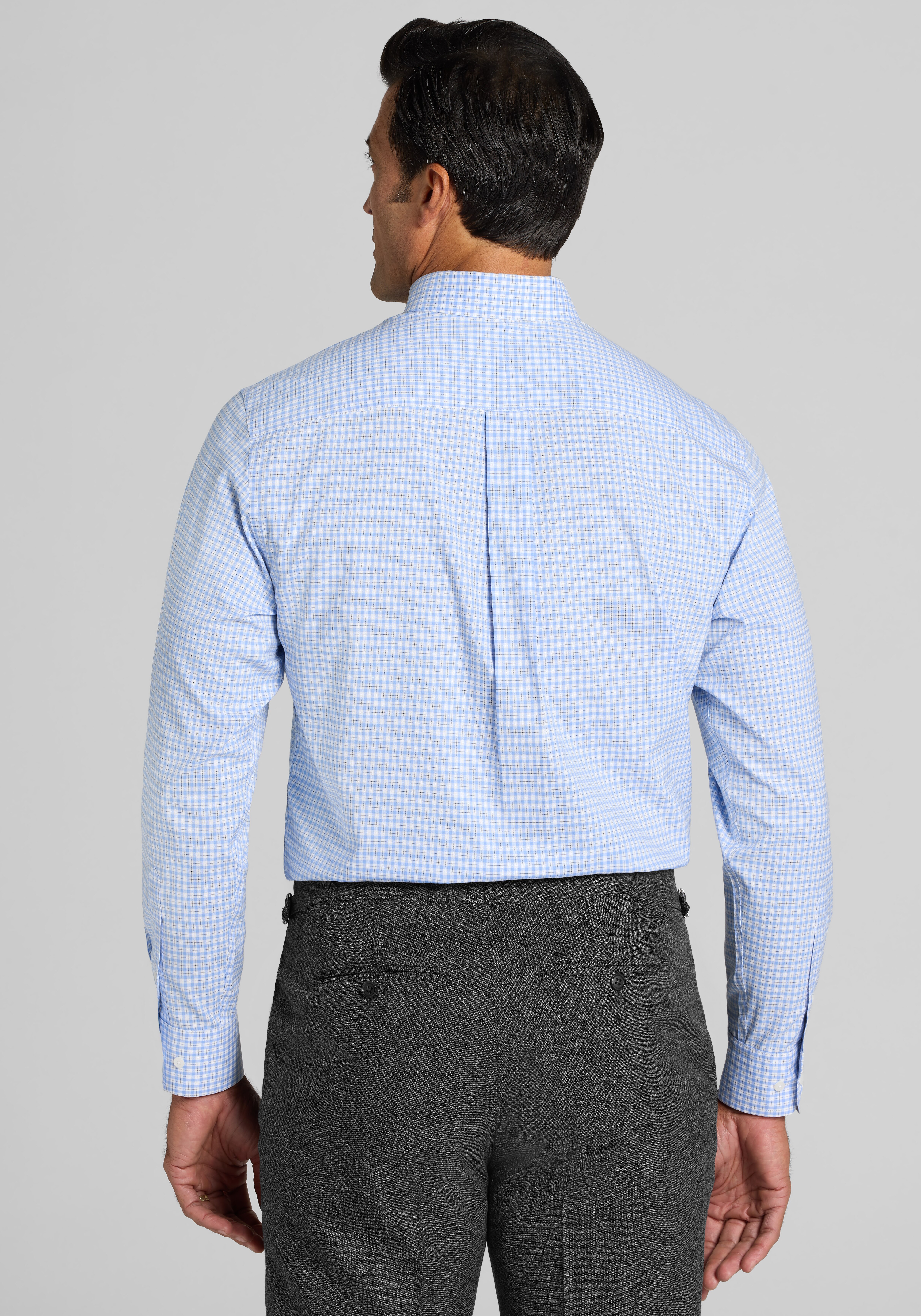 Traveler® Collection Tailored Fit Plaid Dress Shirt