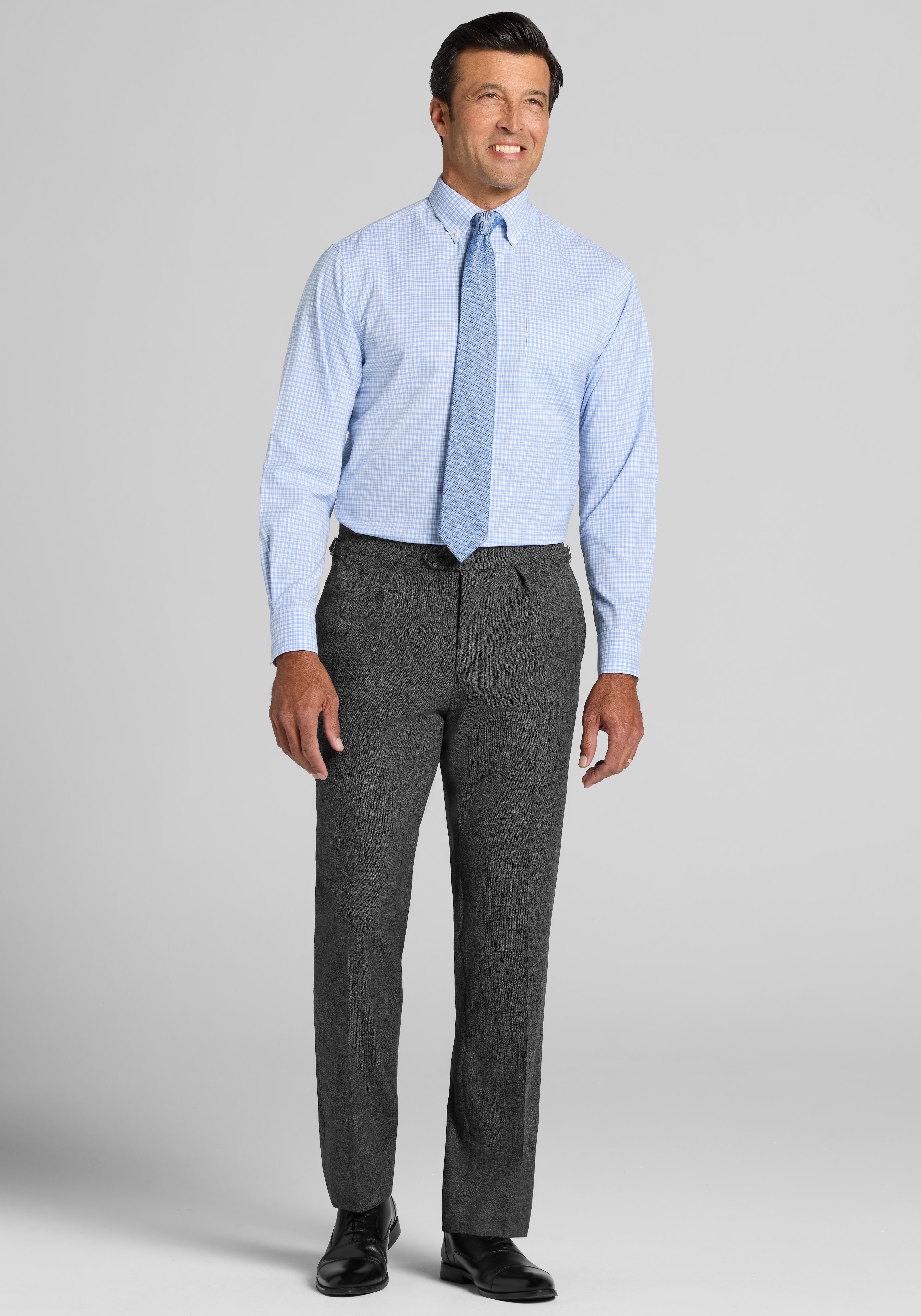 Traveler® Collection Tailored Fit Plaid Dress Shirt