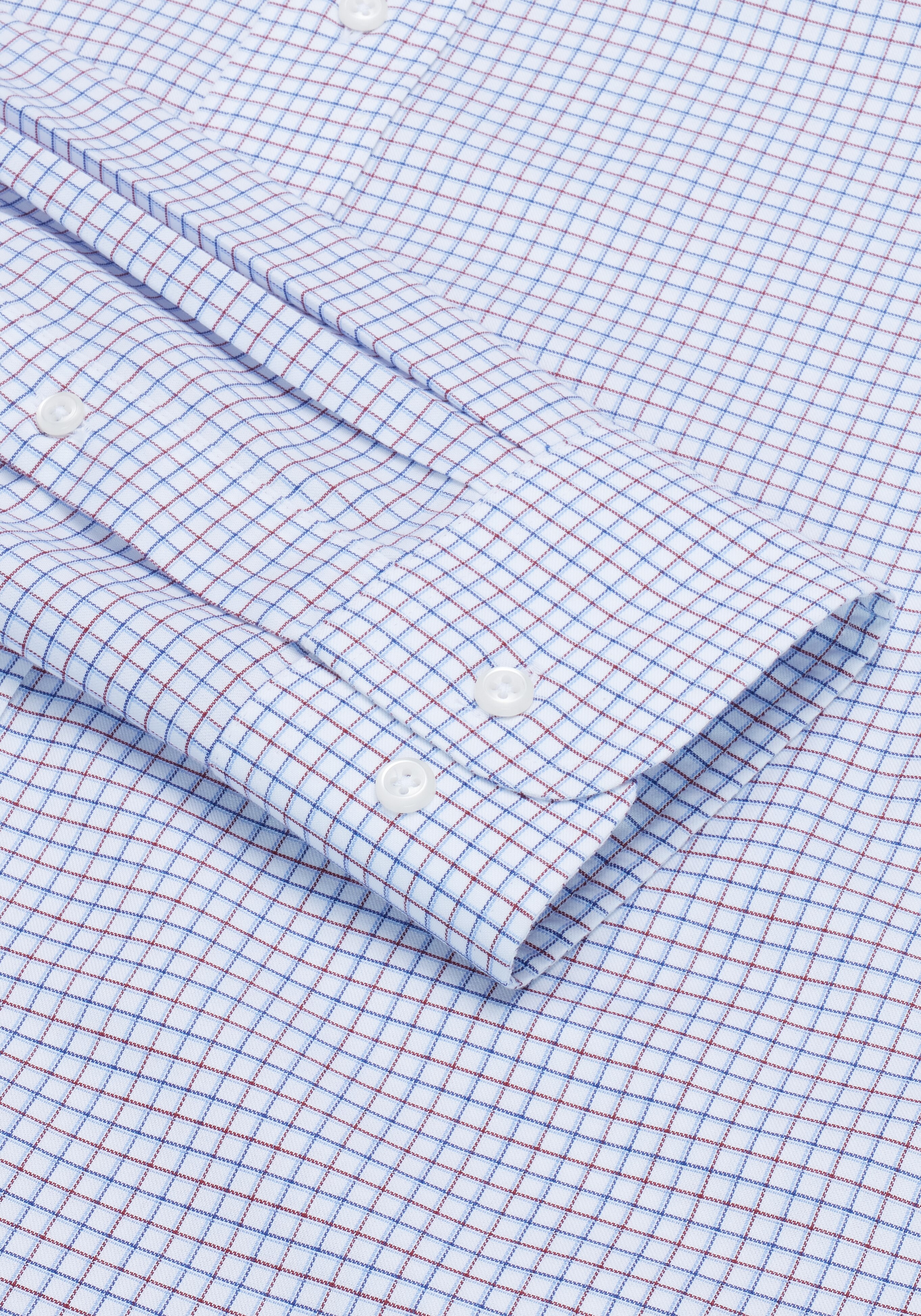 Traveler® Collection Tailored Fit Spread Collar Grid Dress Shirt