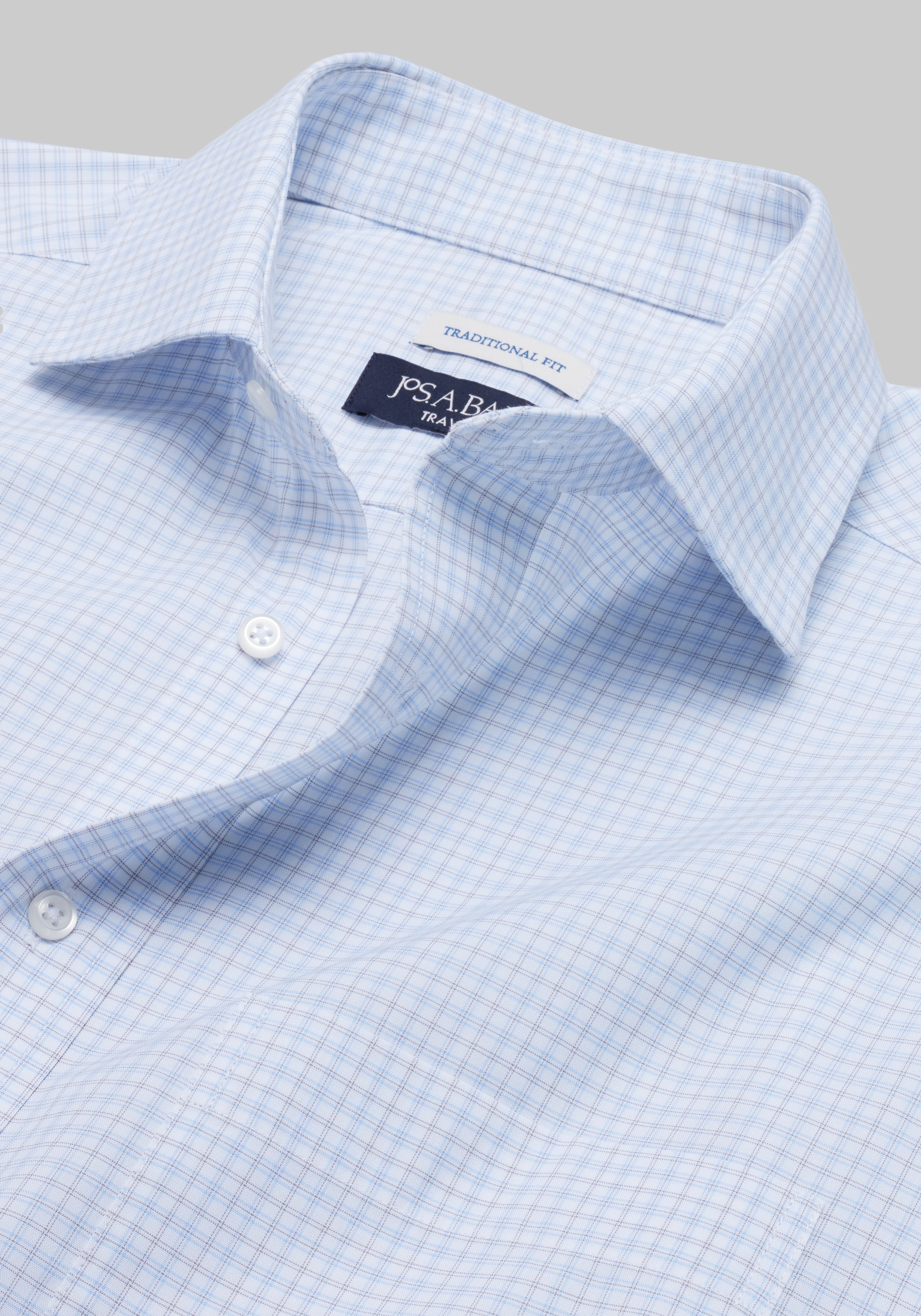 Traveler® Collection Traditional Fit Plaid Dress Shirt