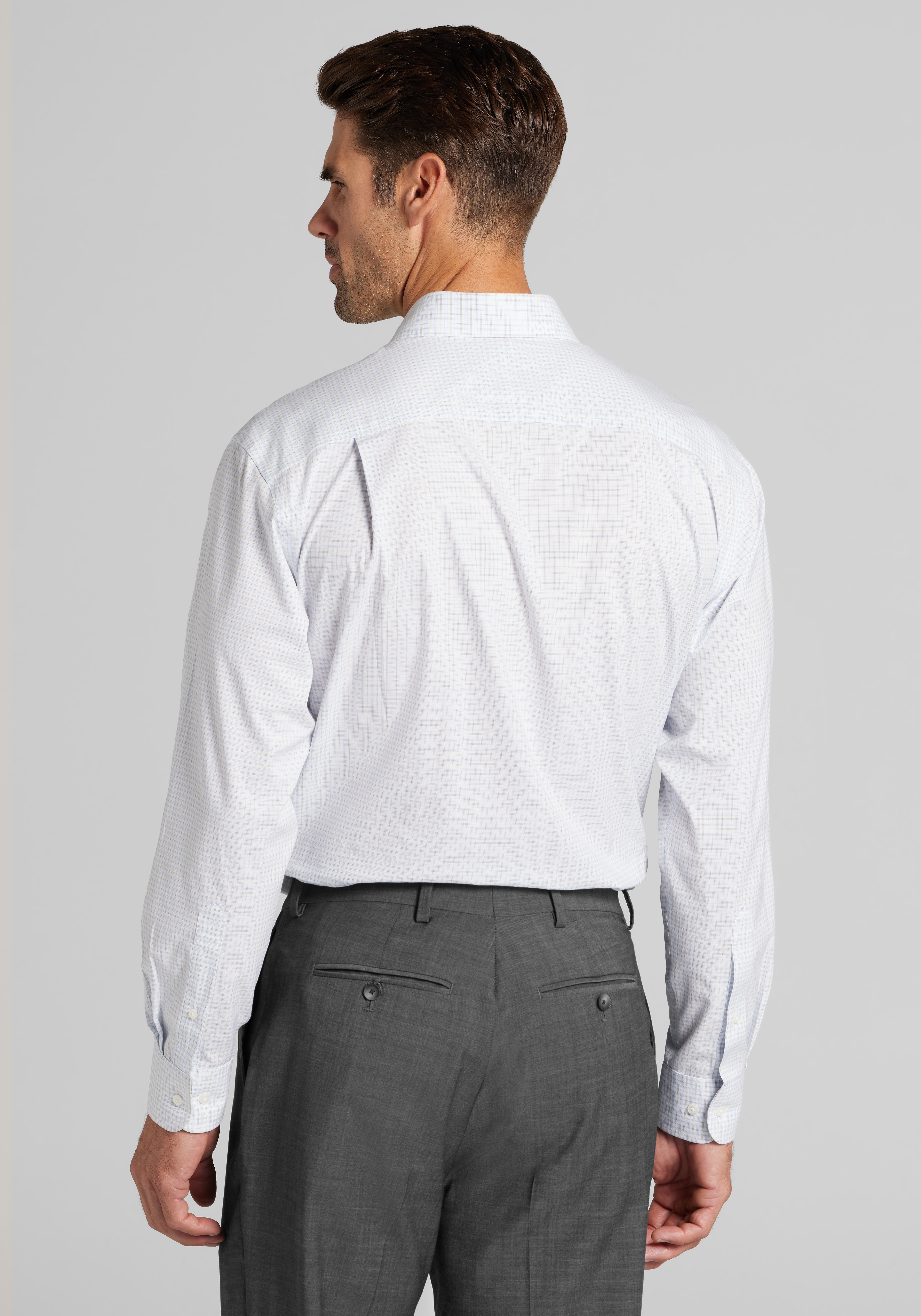 Traveler® Collection Traditional Fit Plaid Dress Shirt