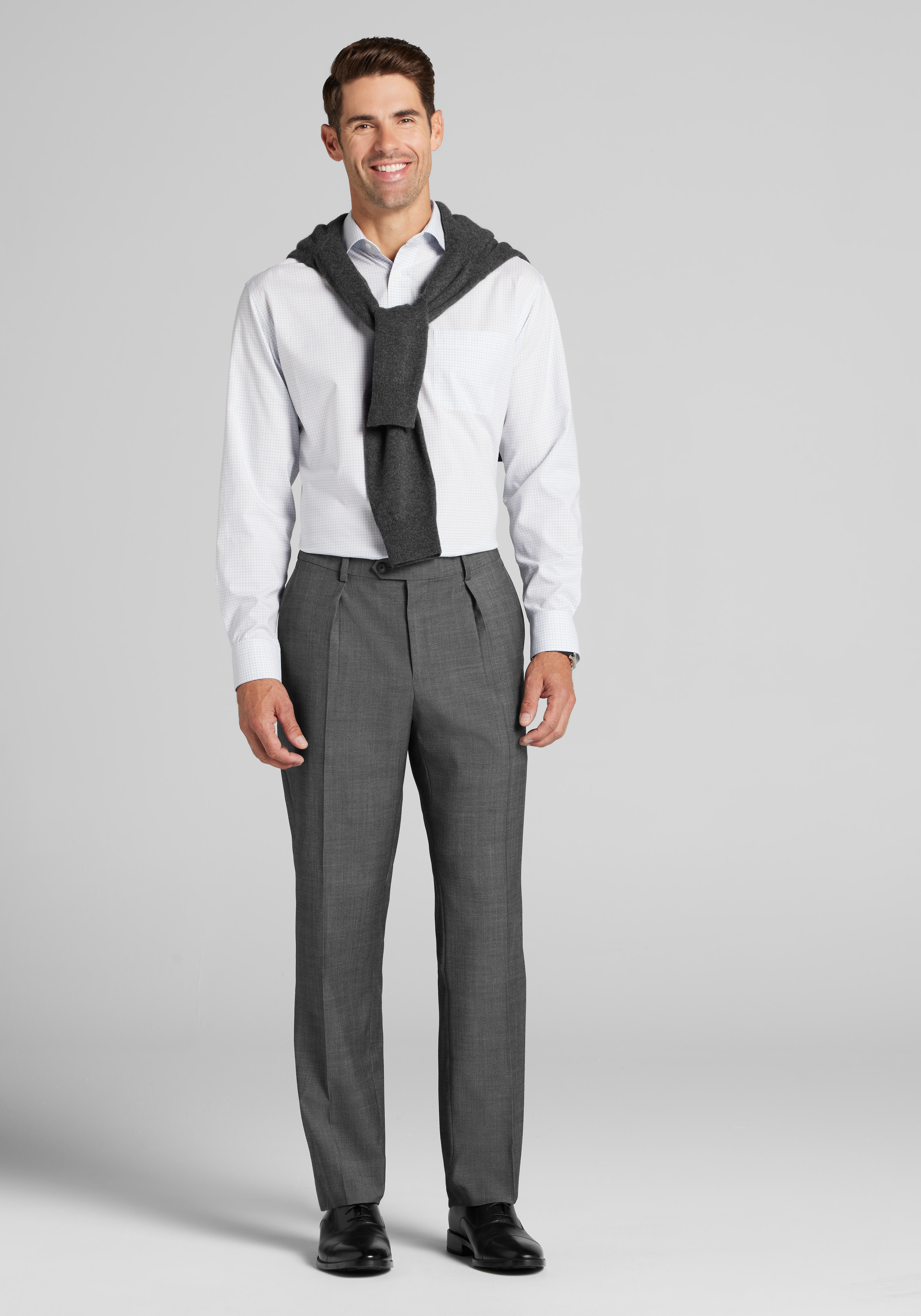 Traveler® Collection Traditional Fit Plaid Dress Shirt