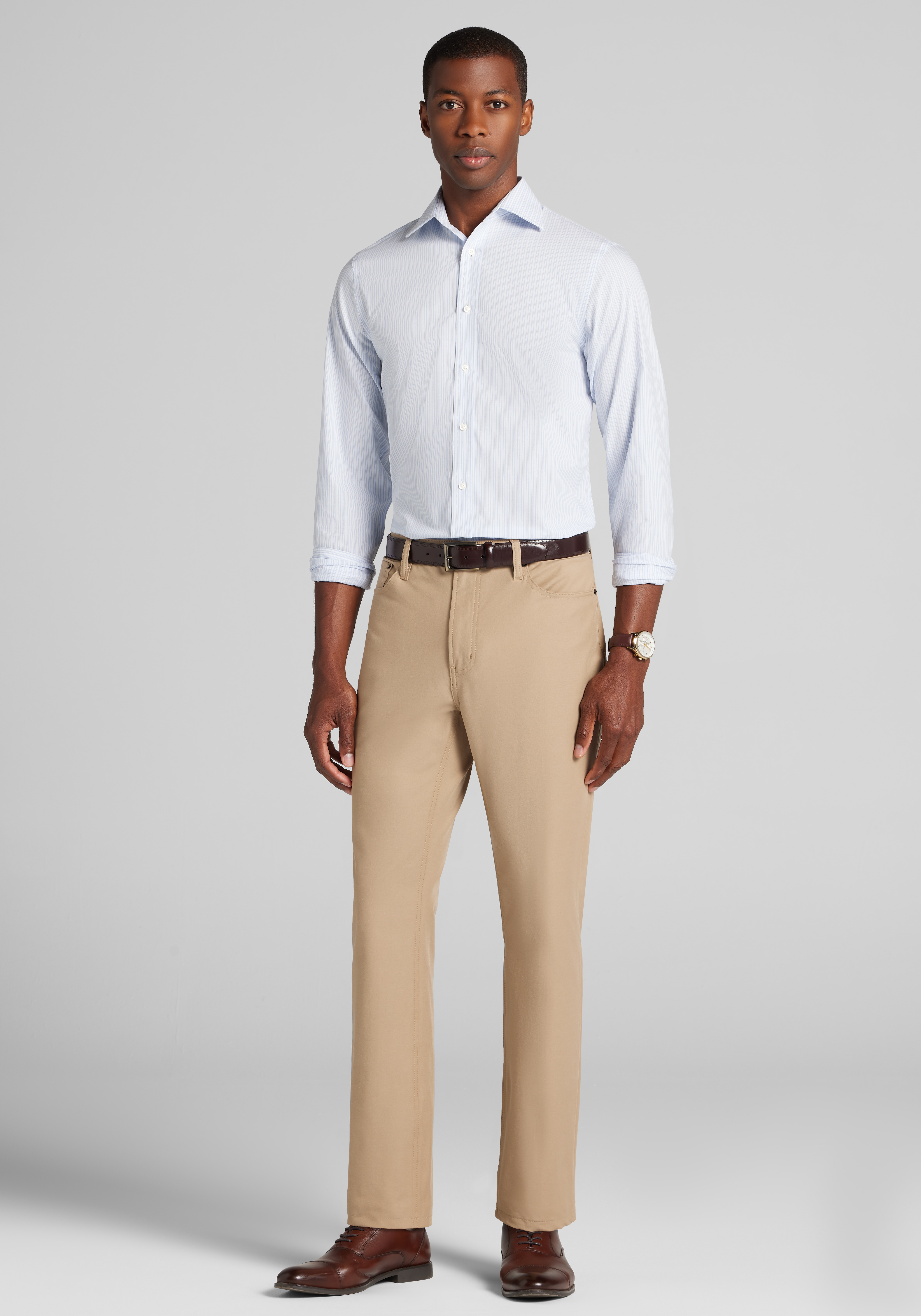 Jos. A. Bank Slim Fit Stripe Comfort Stretch Dress Shirt