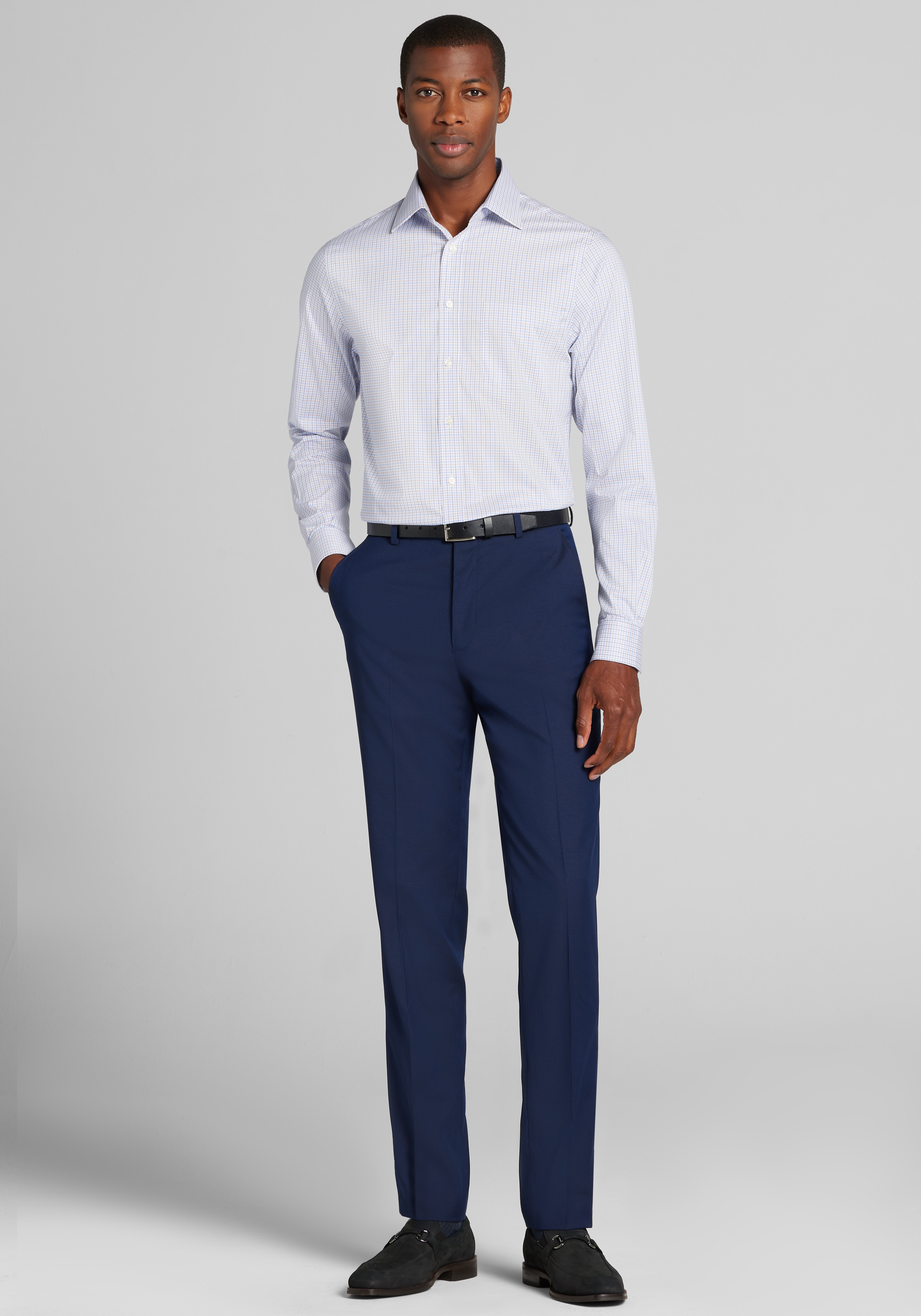 Jos. A. Bank Comfort Stretch Slim Fit Mini Check Dress Shirt