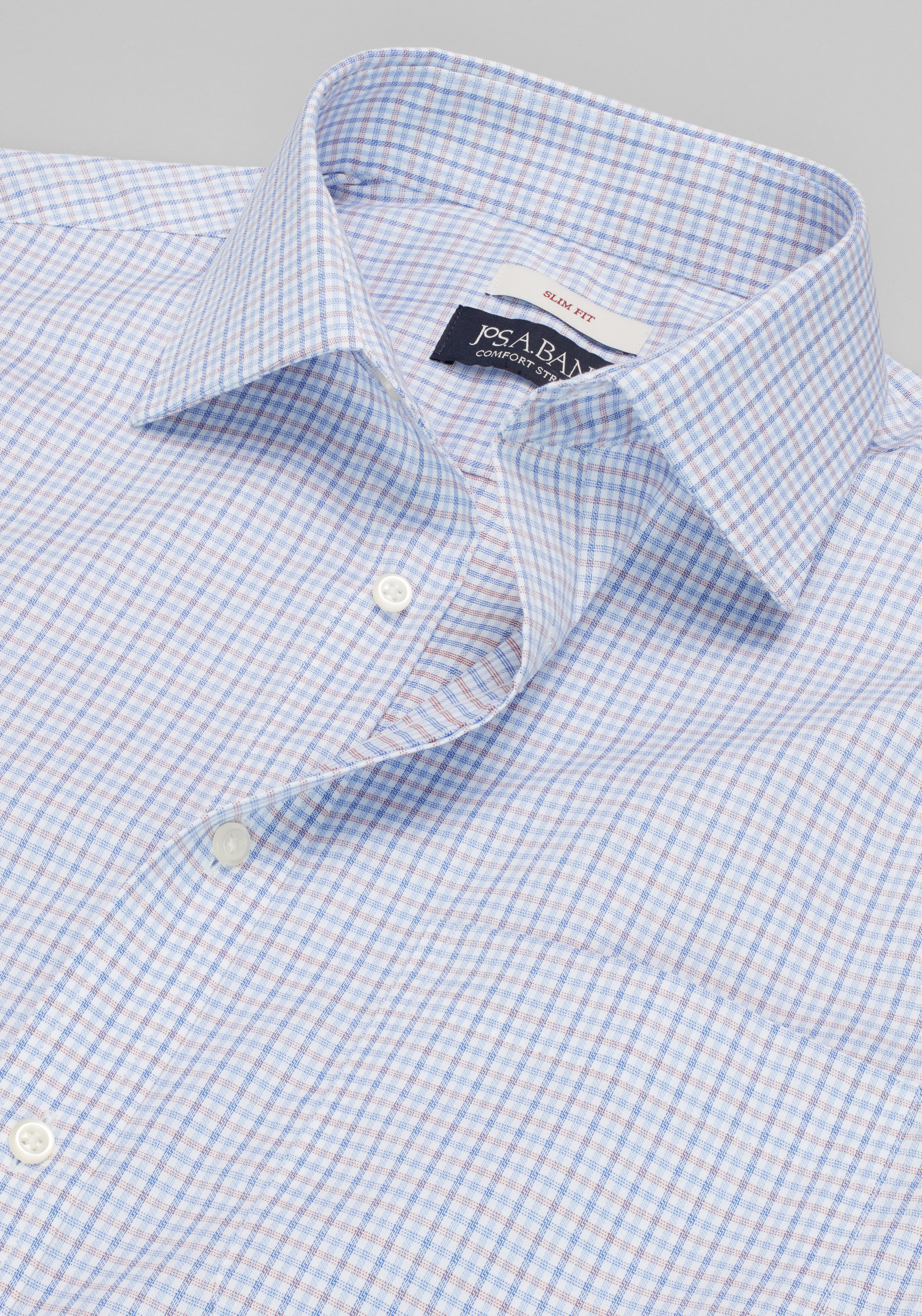 Jos. A. Bank Comfort Stretch Slim Fit Mini Check Dress Shirt