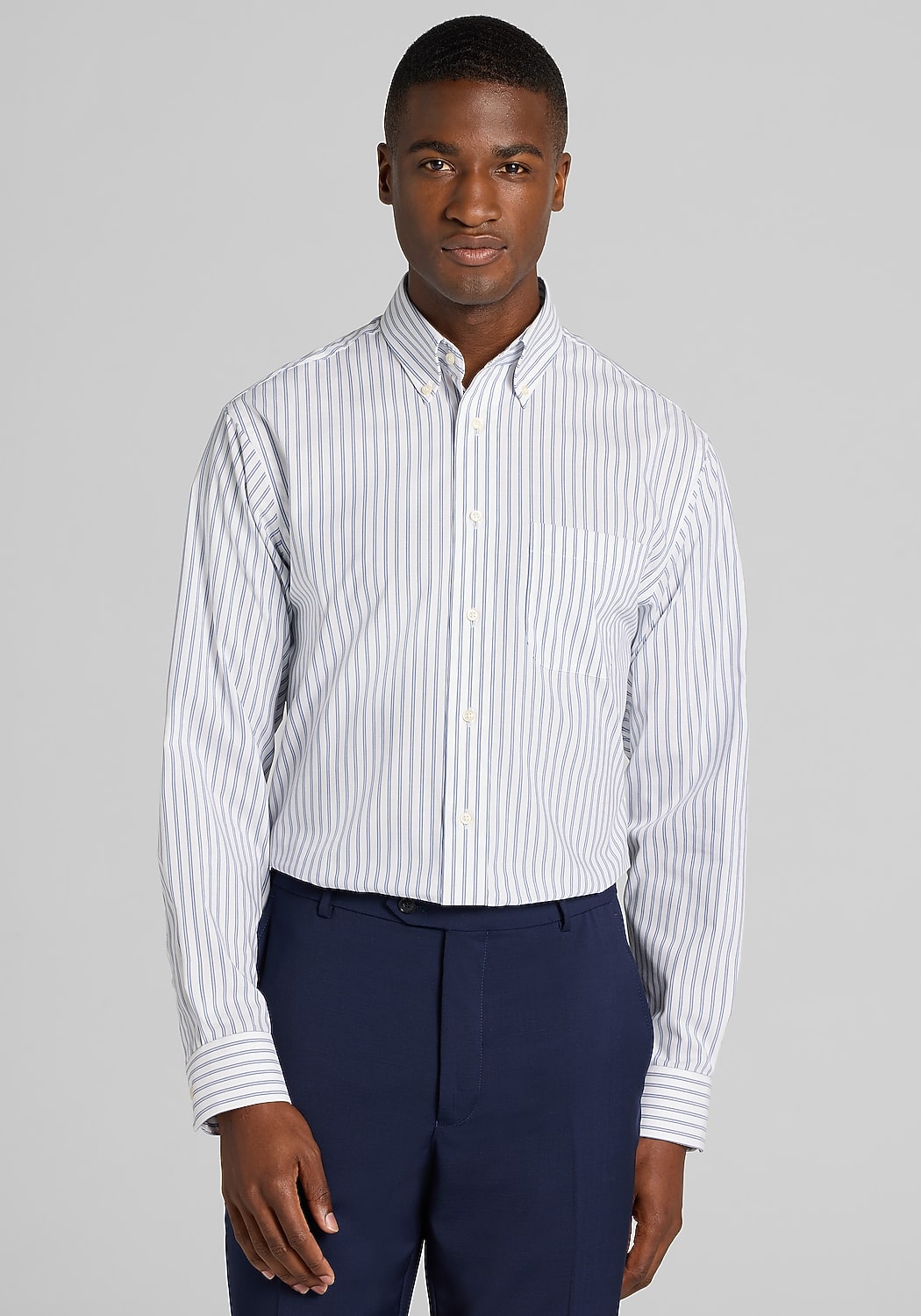 Jos. A. Bank Comfort Stretch Tailored Fit Stripe Dress Shirt