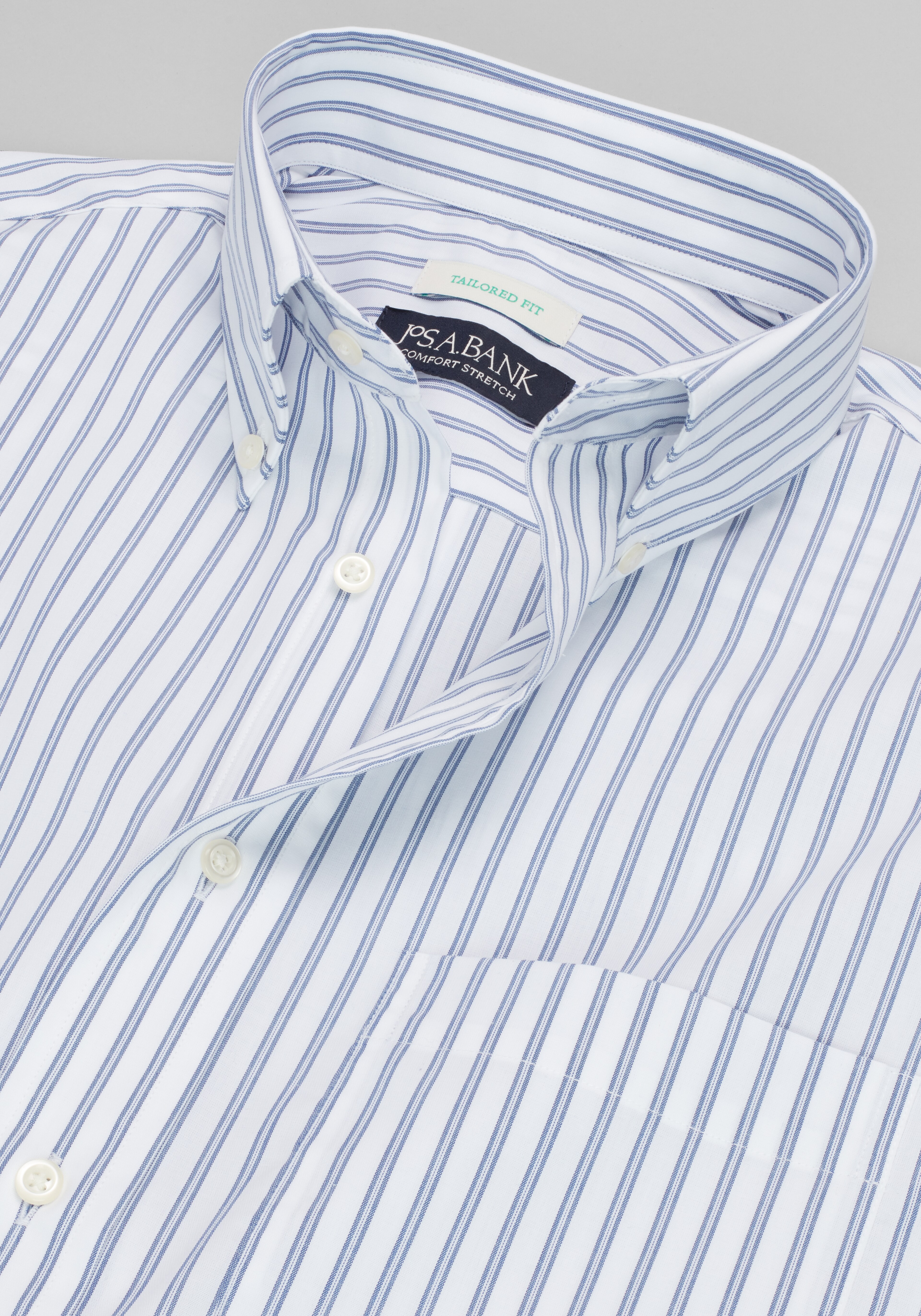 Jos. A. Bank Comfort Stretch Tailored Fit Stripe Dress Shirt