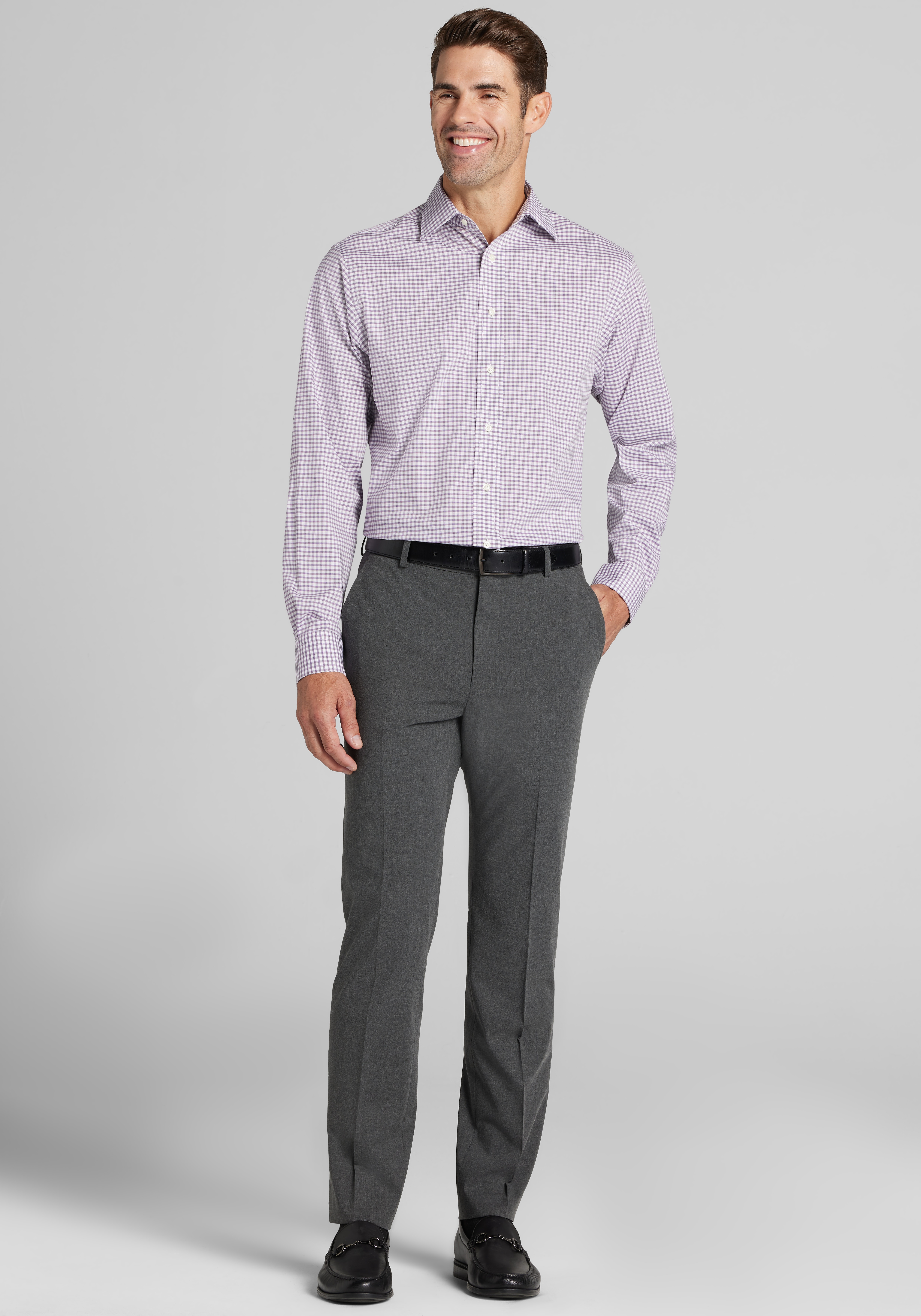 Jos. A. Bank Comfort Stretch Tailored Fit Check Dress Shirt