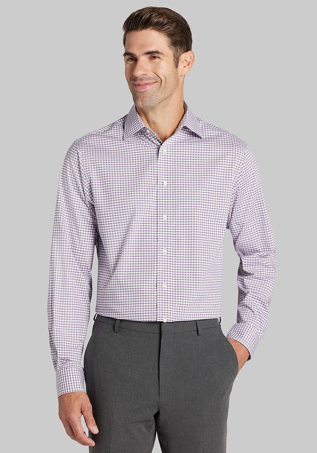 Jos. A. Bank Comfort Stretch Tailored Fit Check Dress Shirt - Big & Tall
