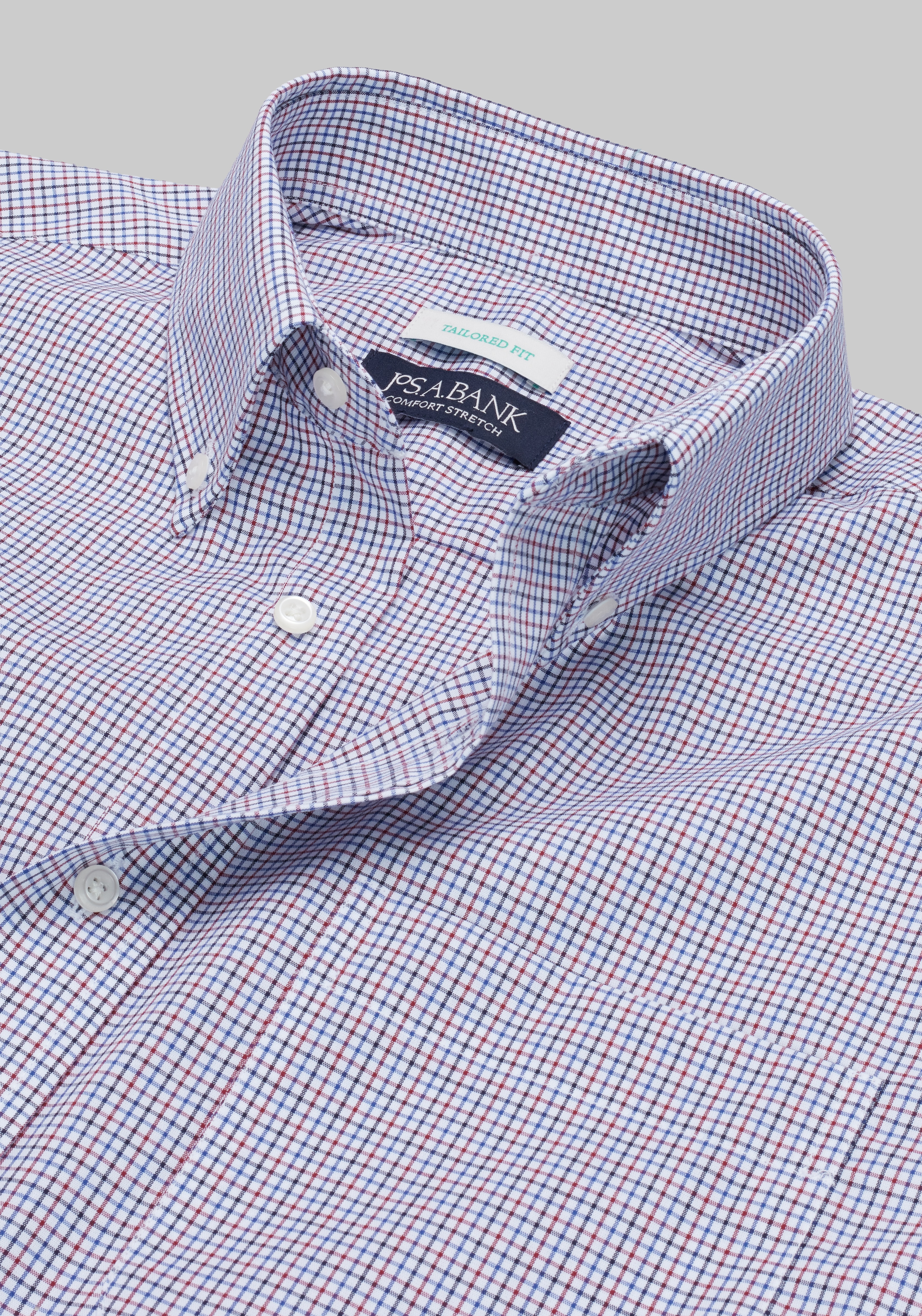 Jos. A. Bank Tailored Fit Grid Dress Shirt