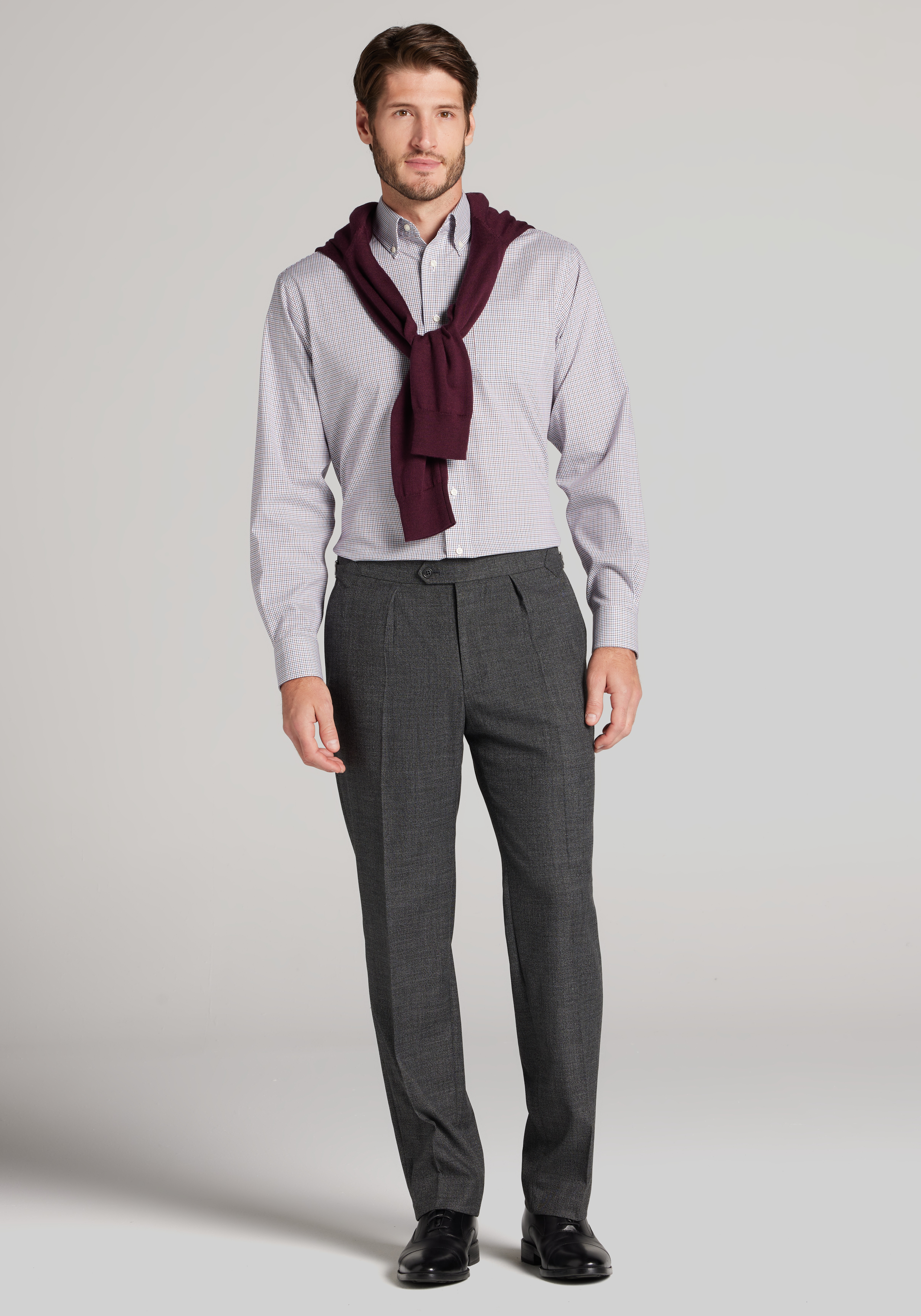 Jos. A. Bank Tailored Fit Grid Dress Shirt