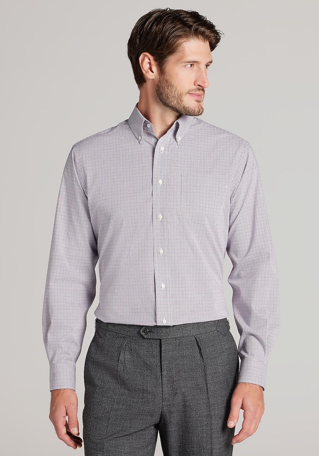 Jos. A. Bank Tailored Fit Grid Dress Shirt