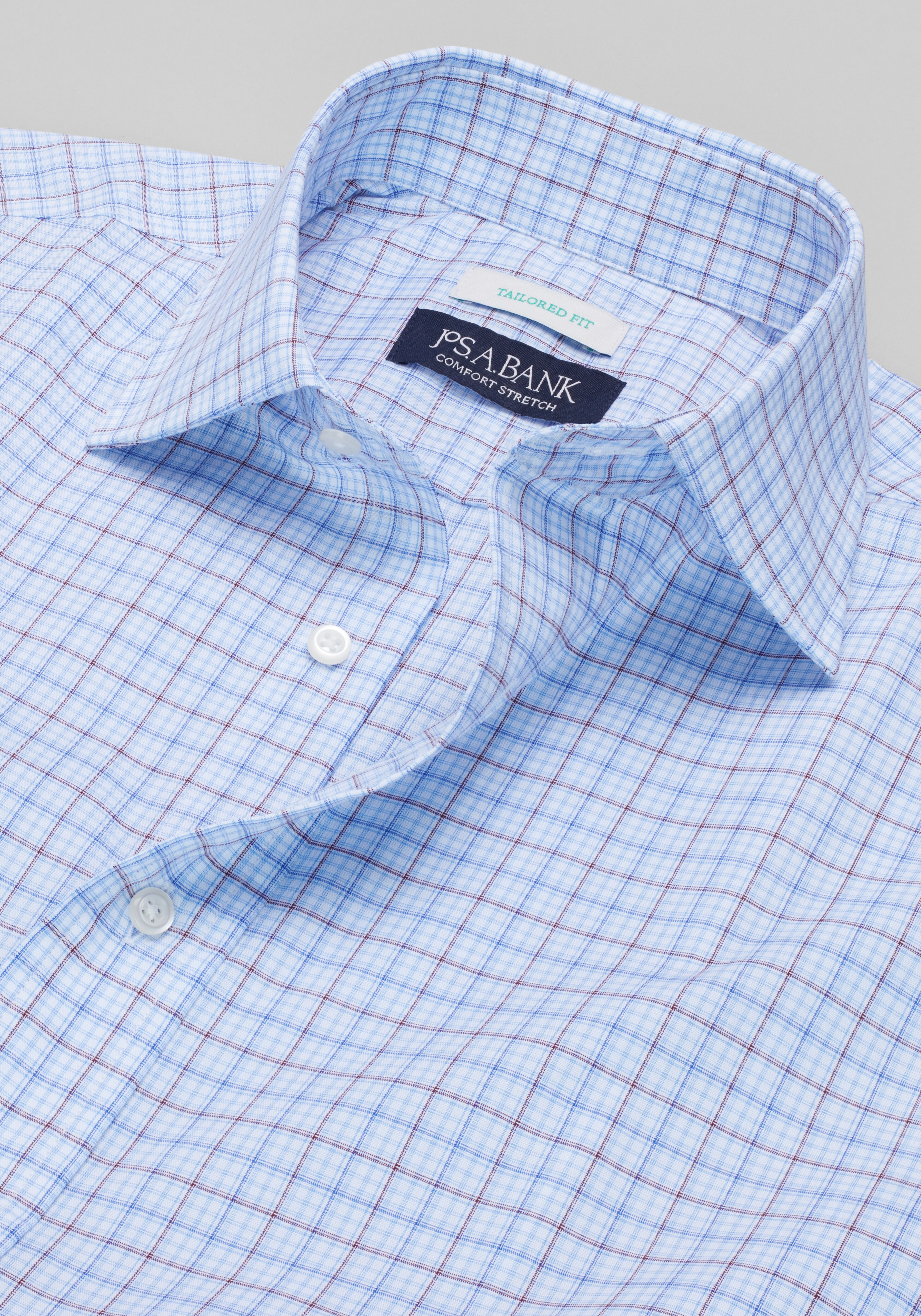 Jos. A. Bank Tailored Fit Plaid Comfort Stretch Dress Shirt