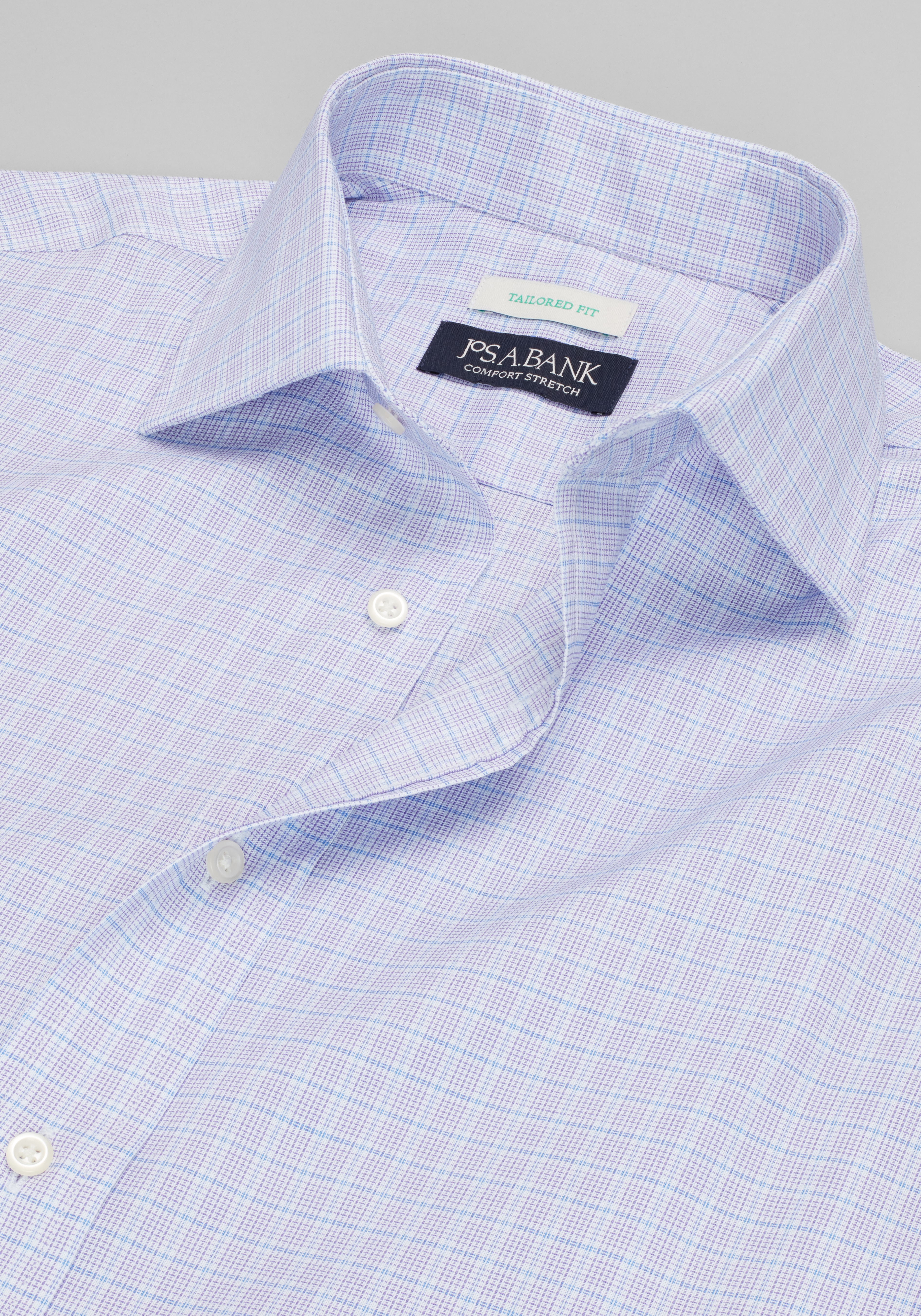 Jos. A. Bank Comfort Stretch Tailored Fit Plaid Dress Shirt