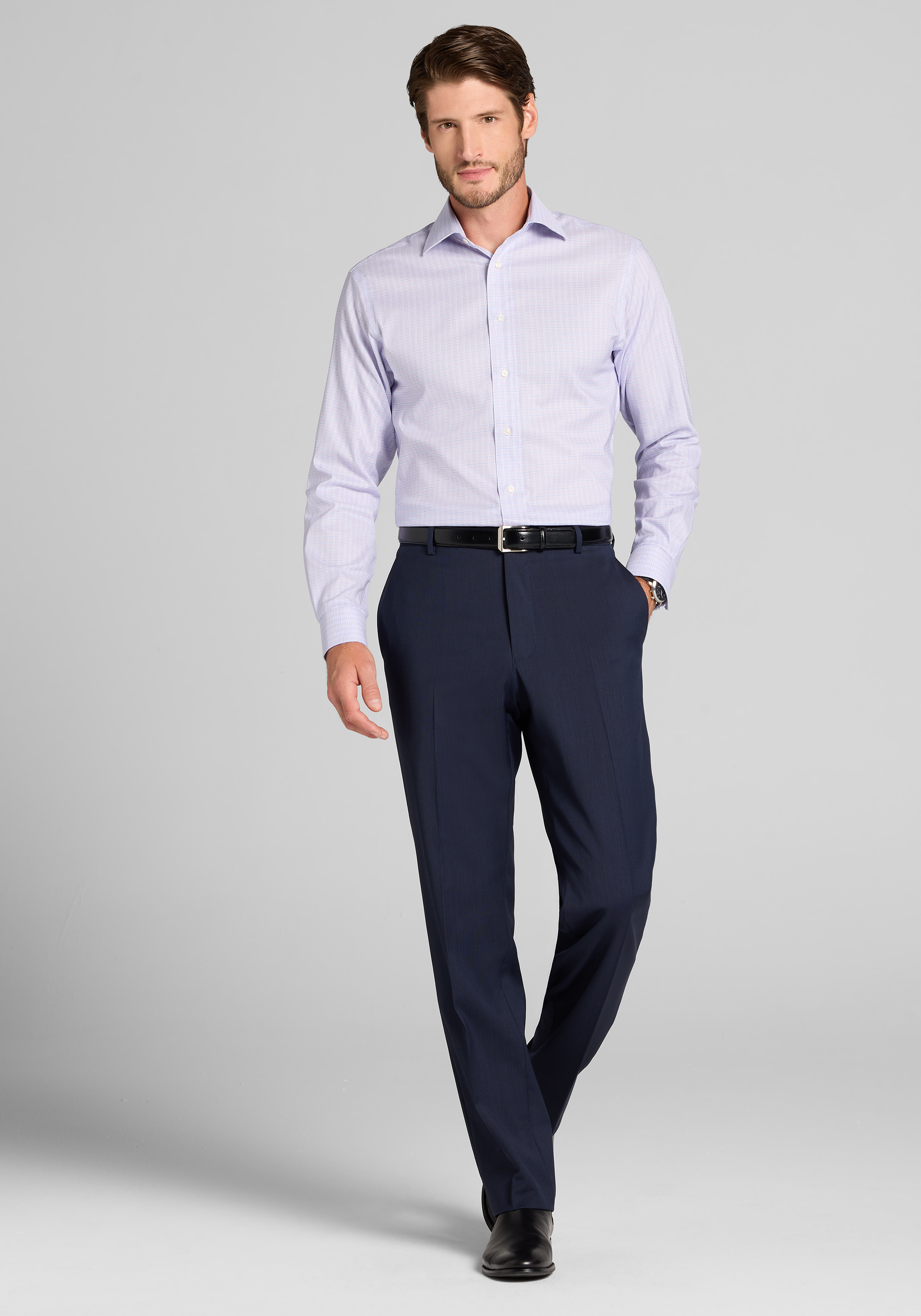 Jos. A. Bank Comfort Stretch Tailored Fit Plaid Dress Shirt