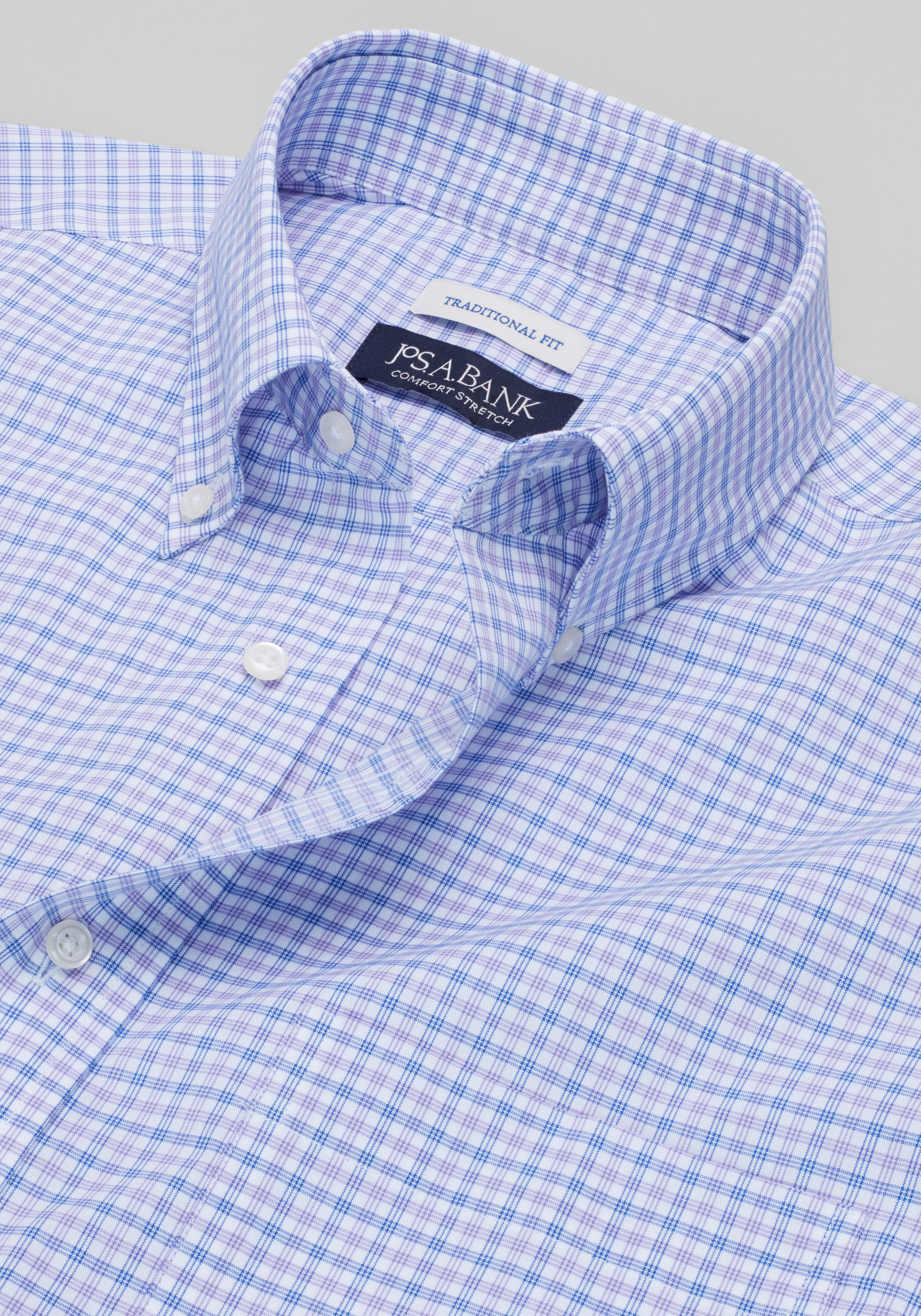 Jos. A. Bank Traditional Fit Check Comfort Stretch Dress Shirt