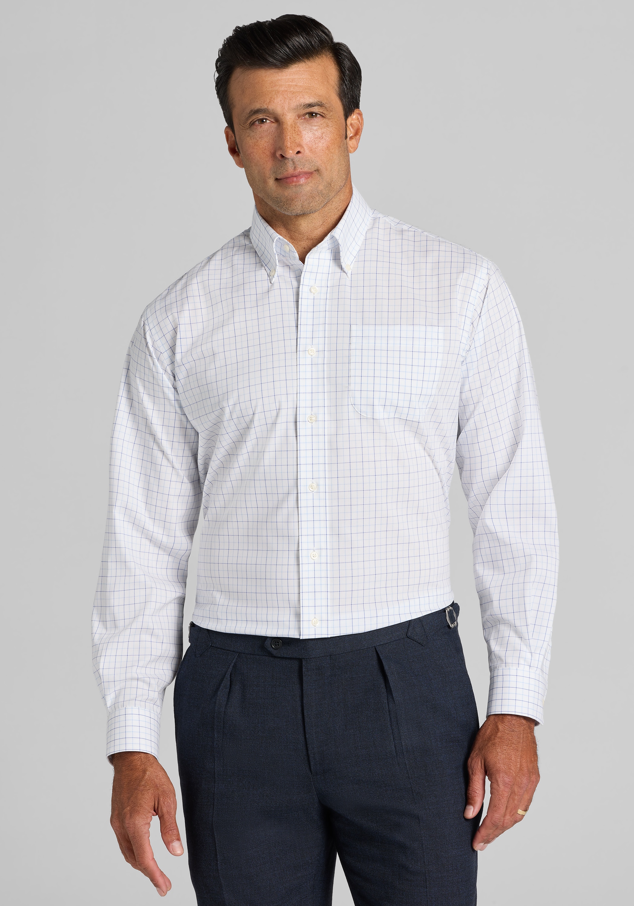 Jos. A. Bank Traditional Fit Grid Dress Shirt