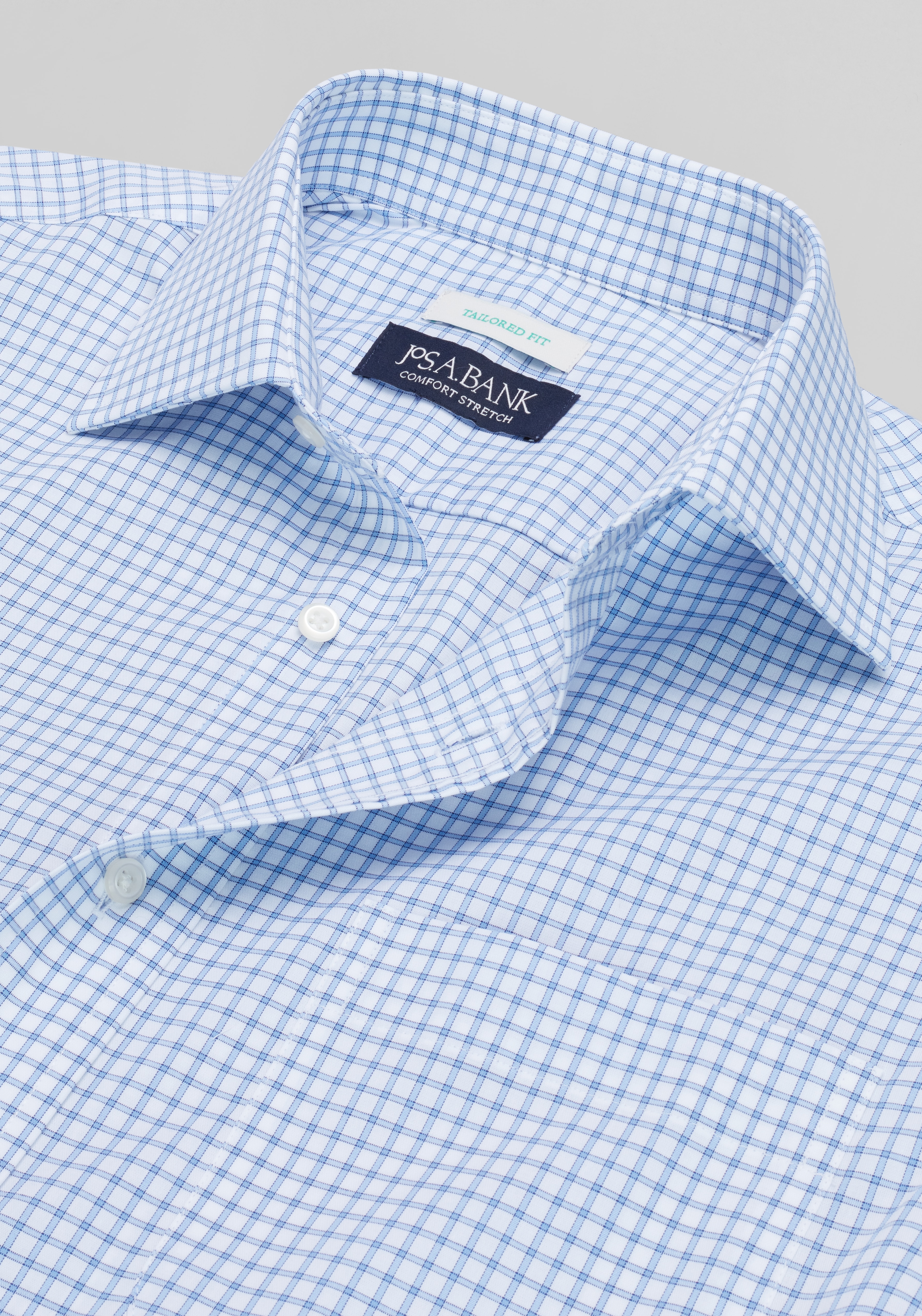 Jos. A. Bank Comfort Stretch Tailored Fit Grid Dress Shirt