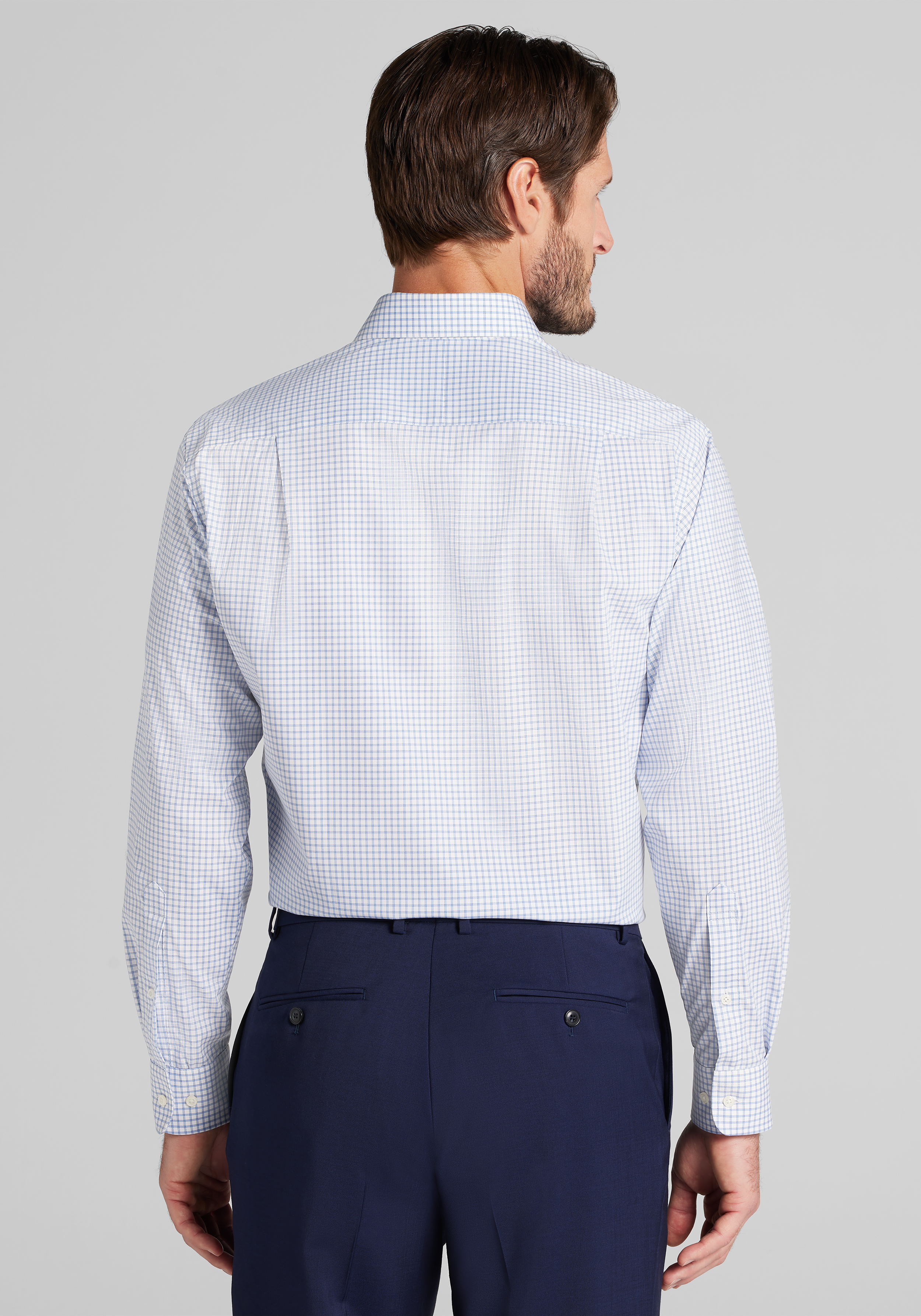 Jos. A. Bank Comfort Stretch Tailored Fit Grid Dress Shirt