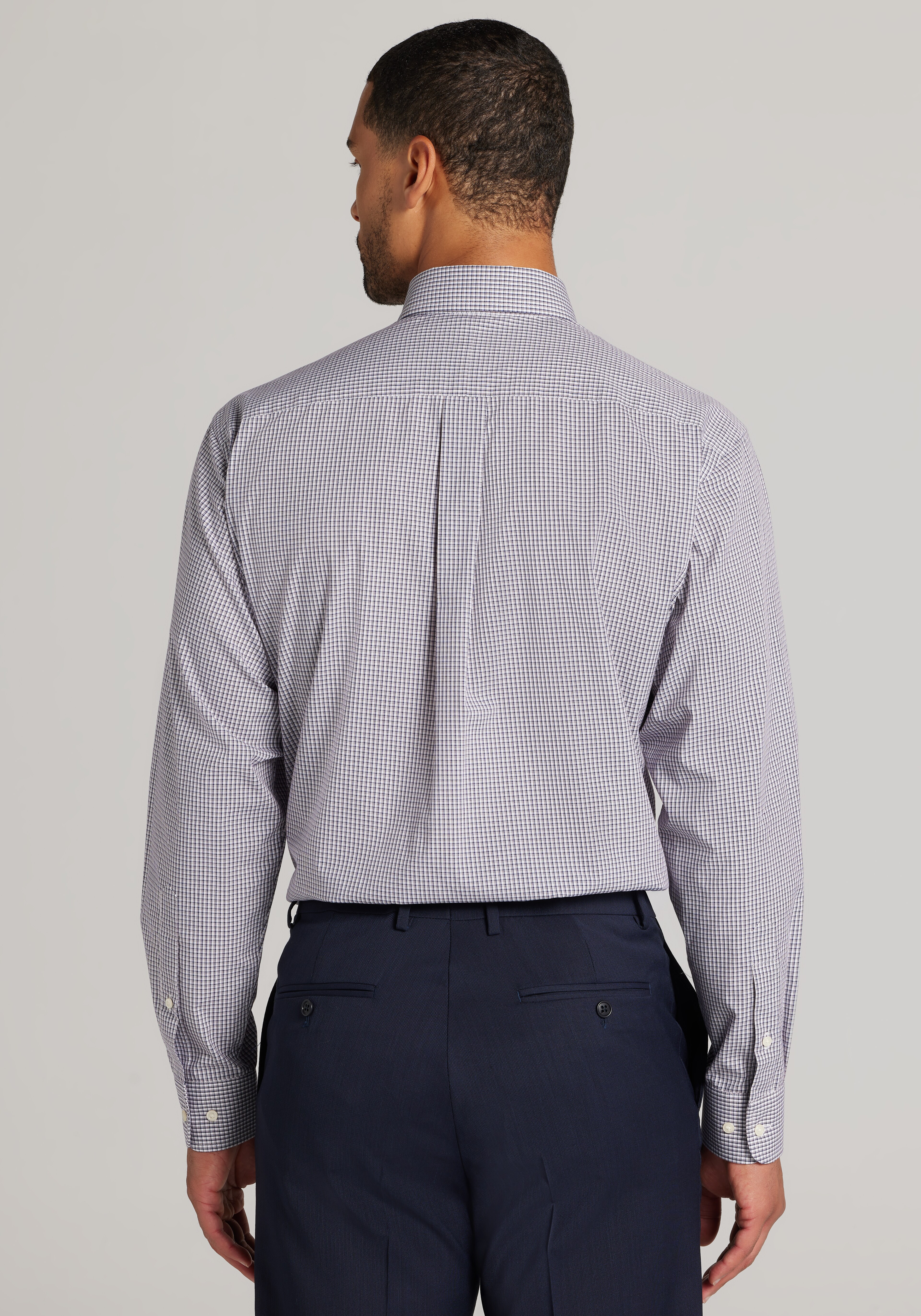 1905 Collection Traditional Fit Micro Plaid Dress Shirt