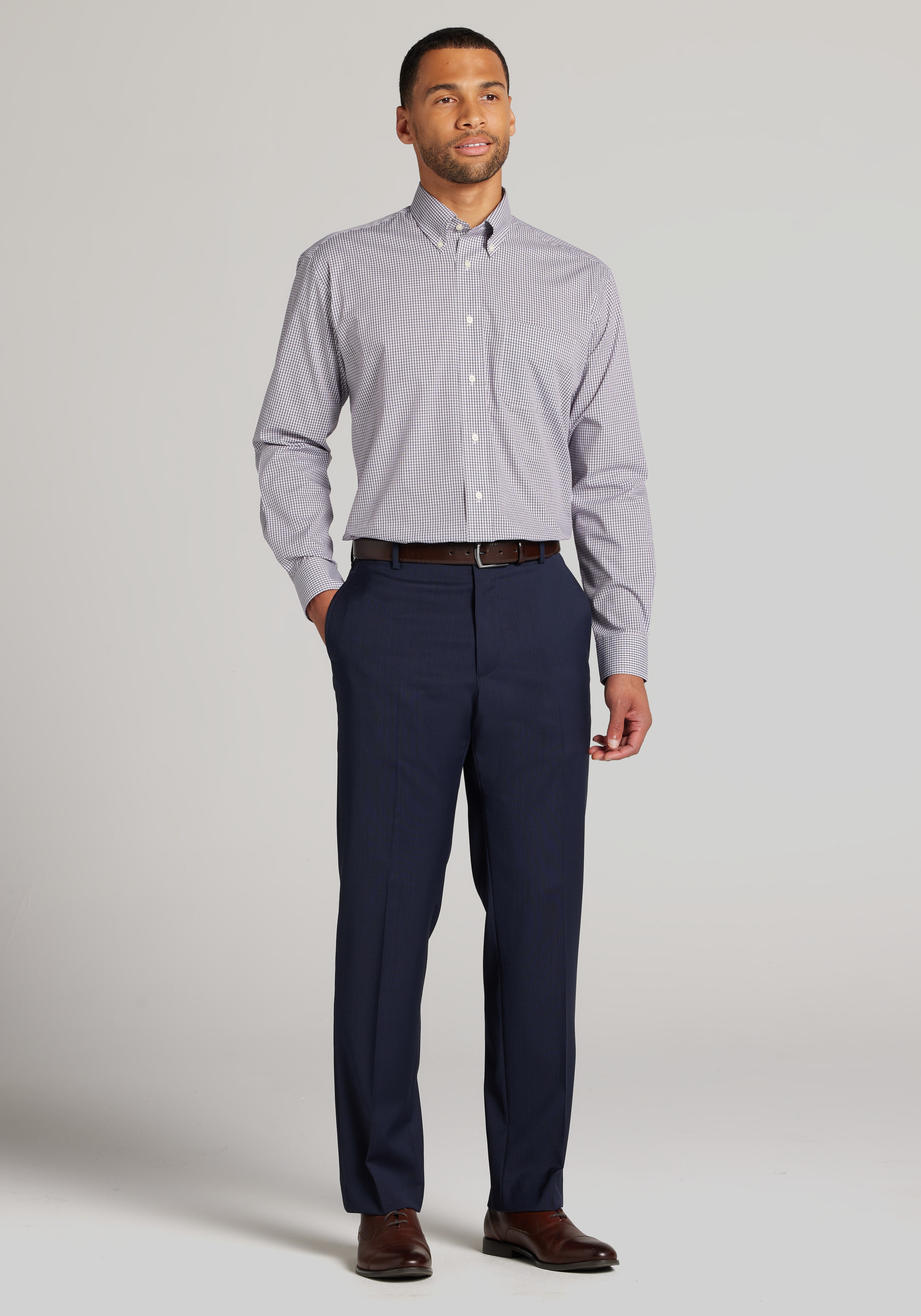 1905 Collection Traditional Fit Micro Plaid Dress Shirt