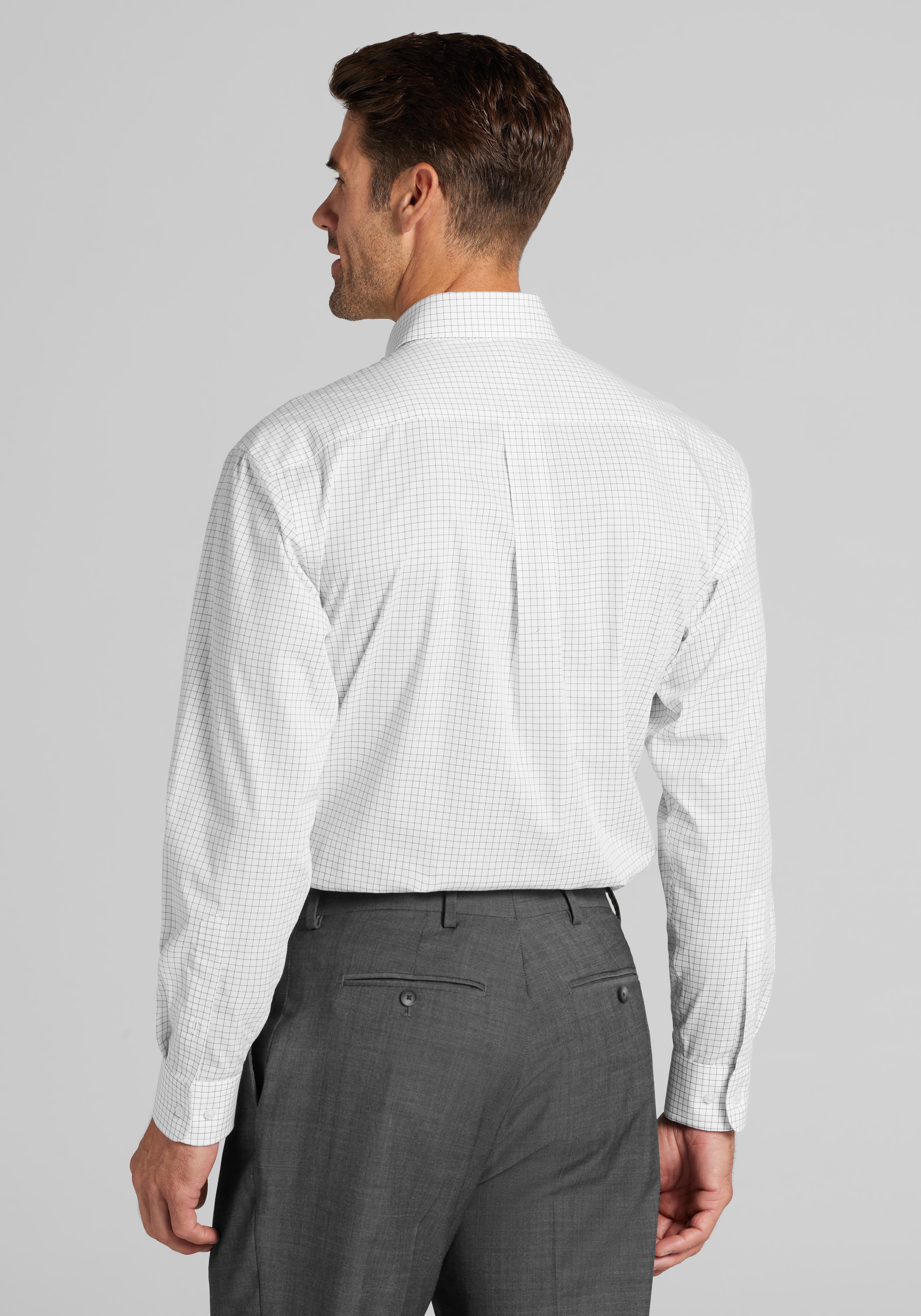 1905 Collection Traditional Fit Grid Dress Shirt