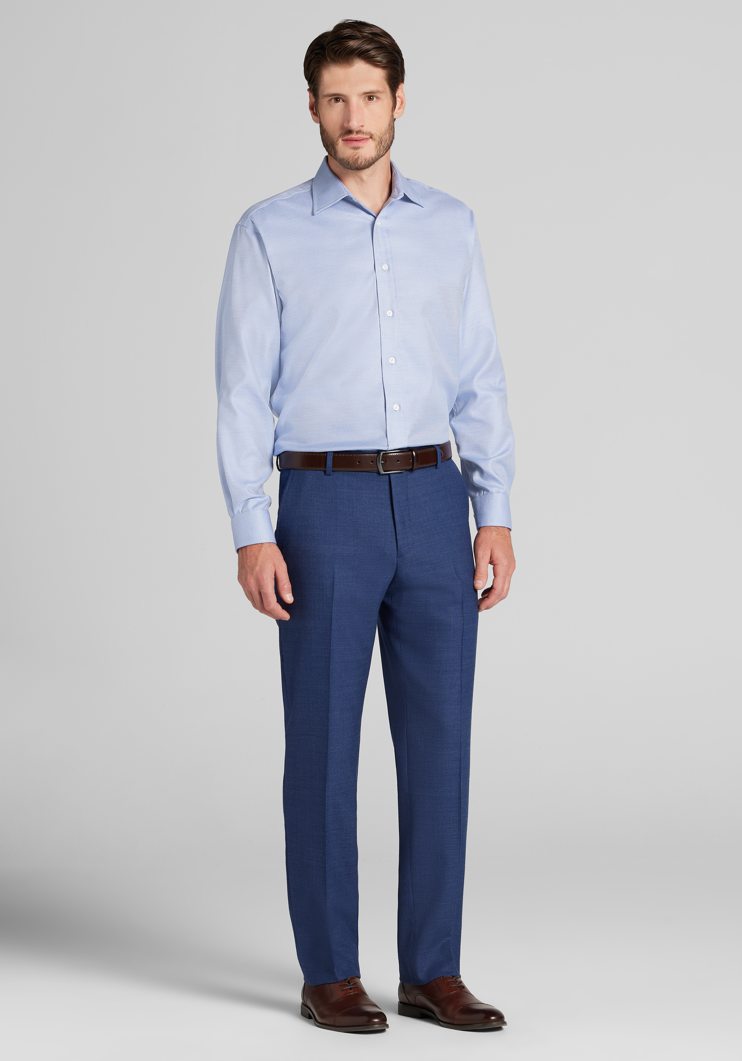 Reserve Traditional Fit Birdseye Non-Iron Dress Shirt