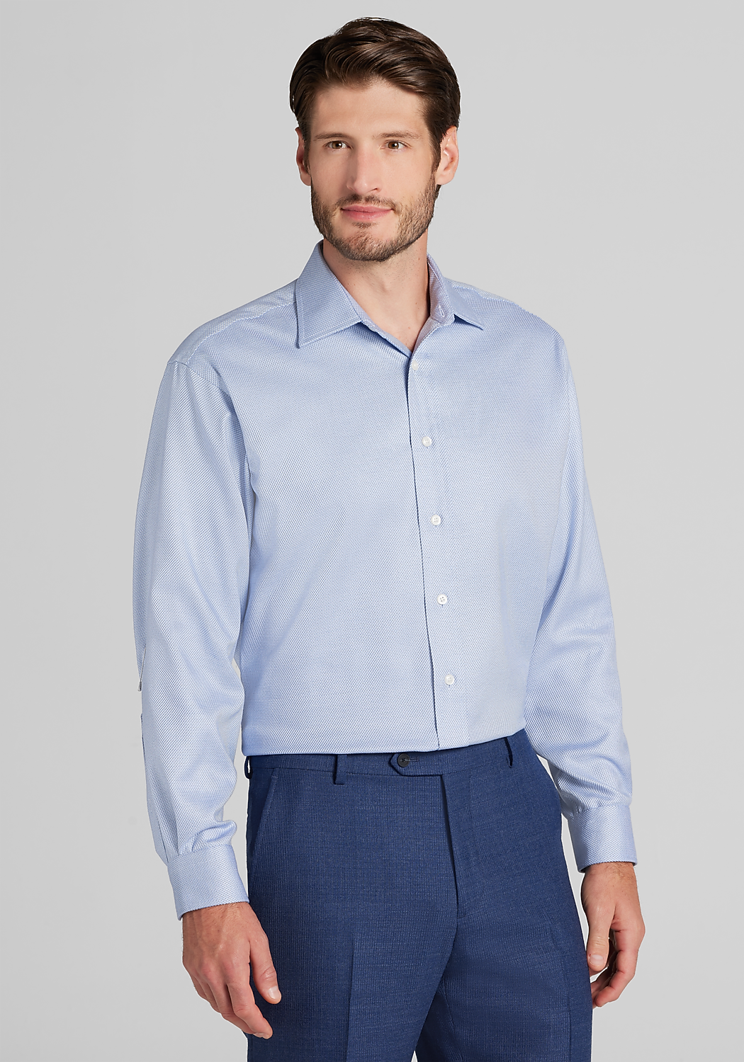 Reserve Traditional Fit Birdseye Non-Iron Dress Shirt