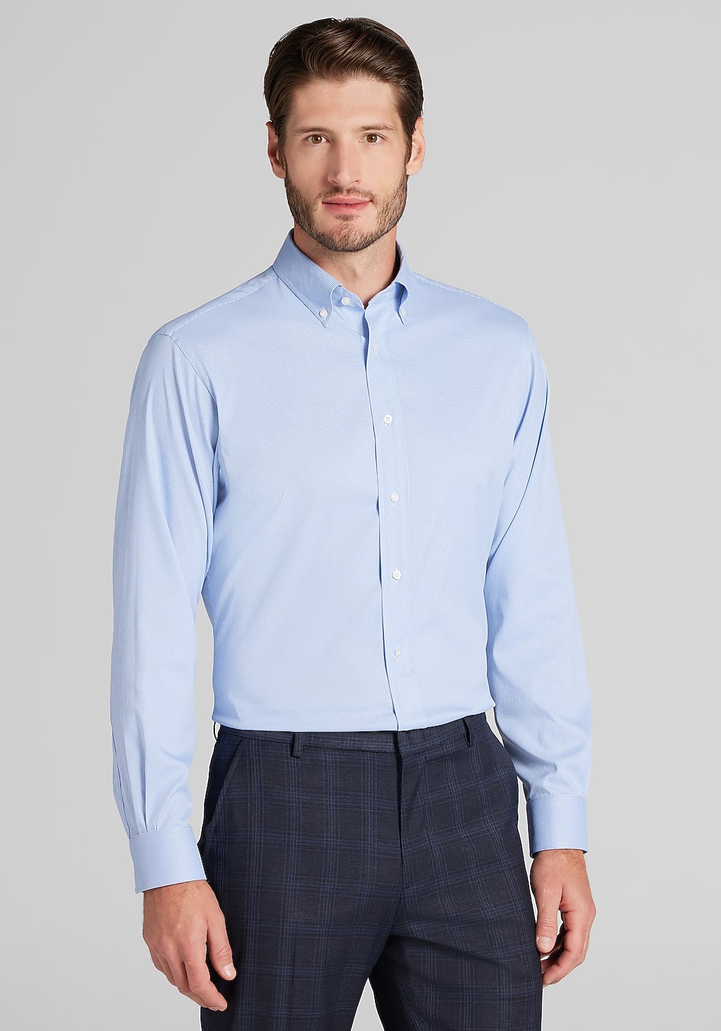 Traveler&reg; COOL<i>MOTION</i> Tailored Fit Micro Houndstooth Dress Shirt