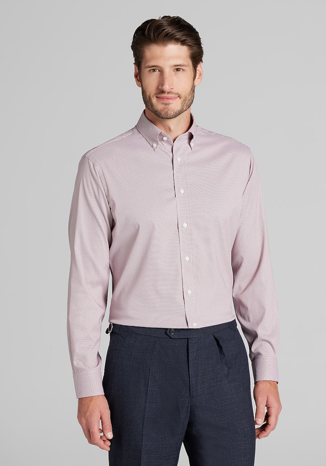 Traveler&reg; COOL<i>MOTION</i> Tailored Fit Micro Houndstooth Dress Shirt