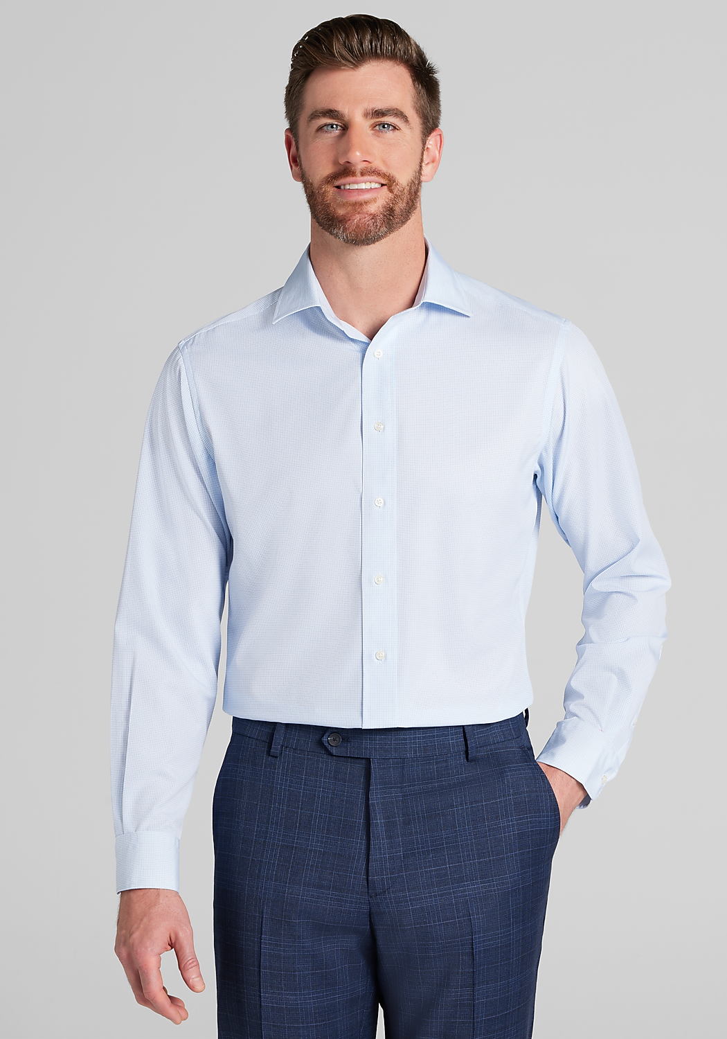Traveler&reg; COOL<i>MOTION</i> Tailored Fit Stripe Dress Shirt