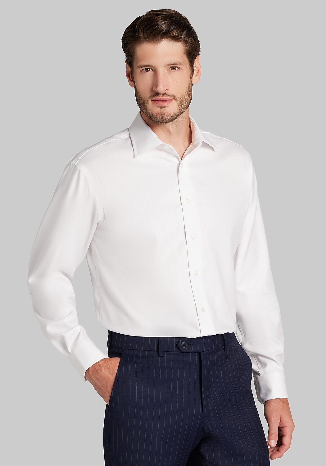 Reserve Collection Traditional Fit Solid Non-Iron Dress Shirt