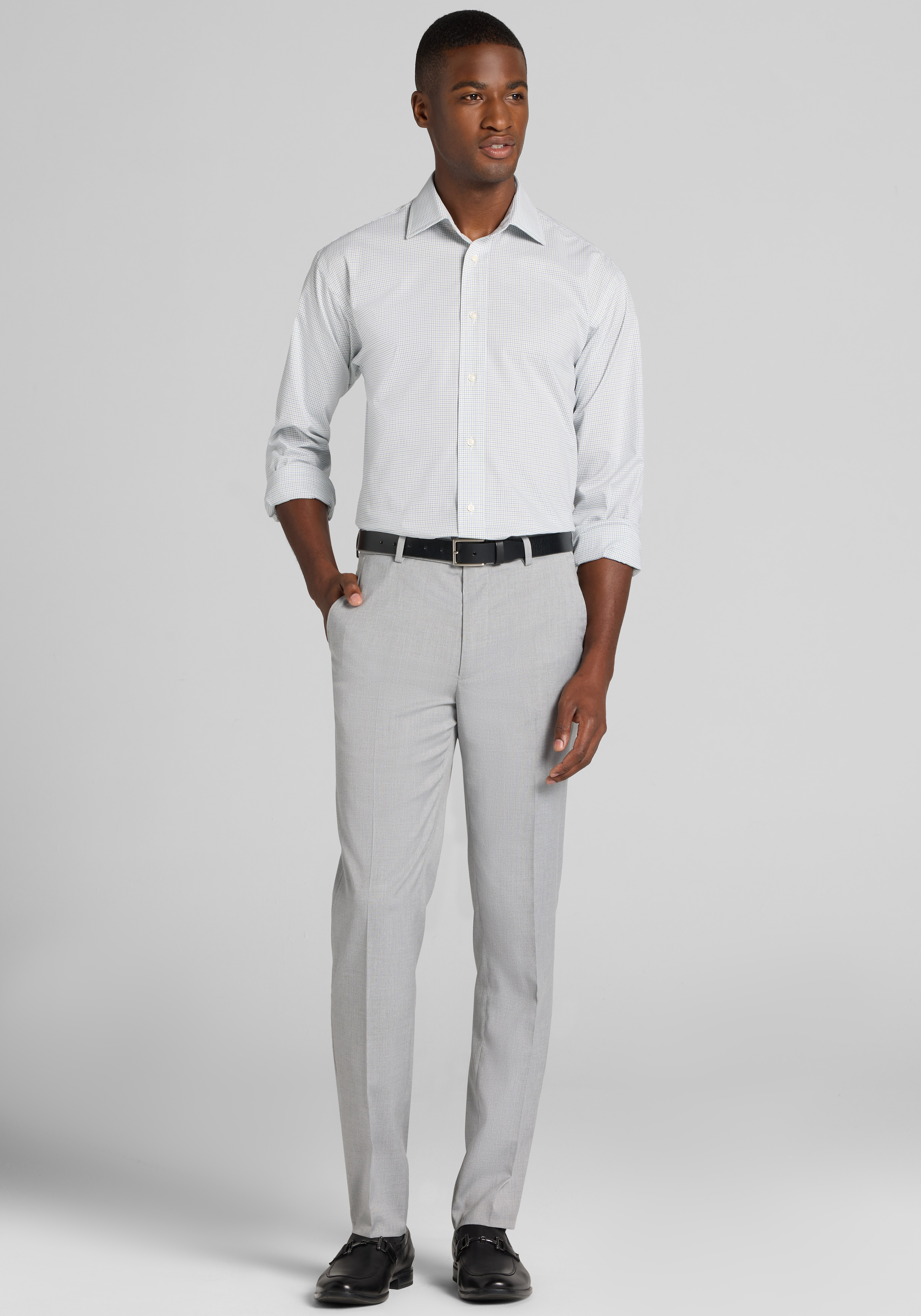 Jos. A. Bank Slim Fit Grid Dress Shirt