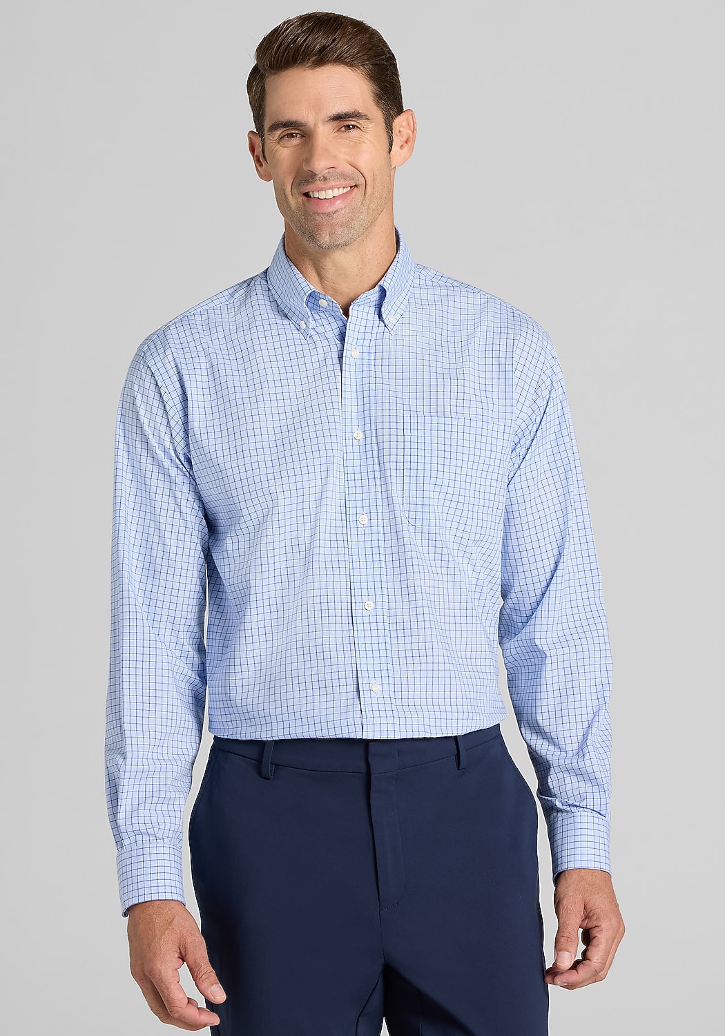 Jos. A. Bank Traditional Fit Grid Dress Shirt - Big & Tall
