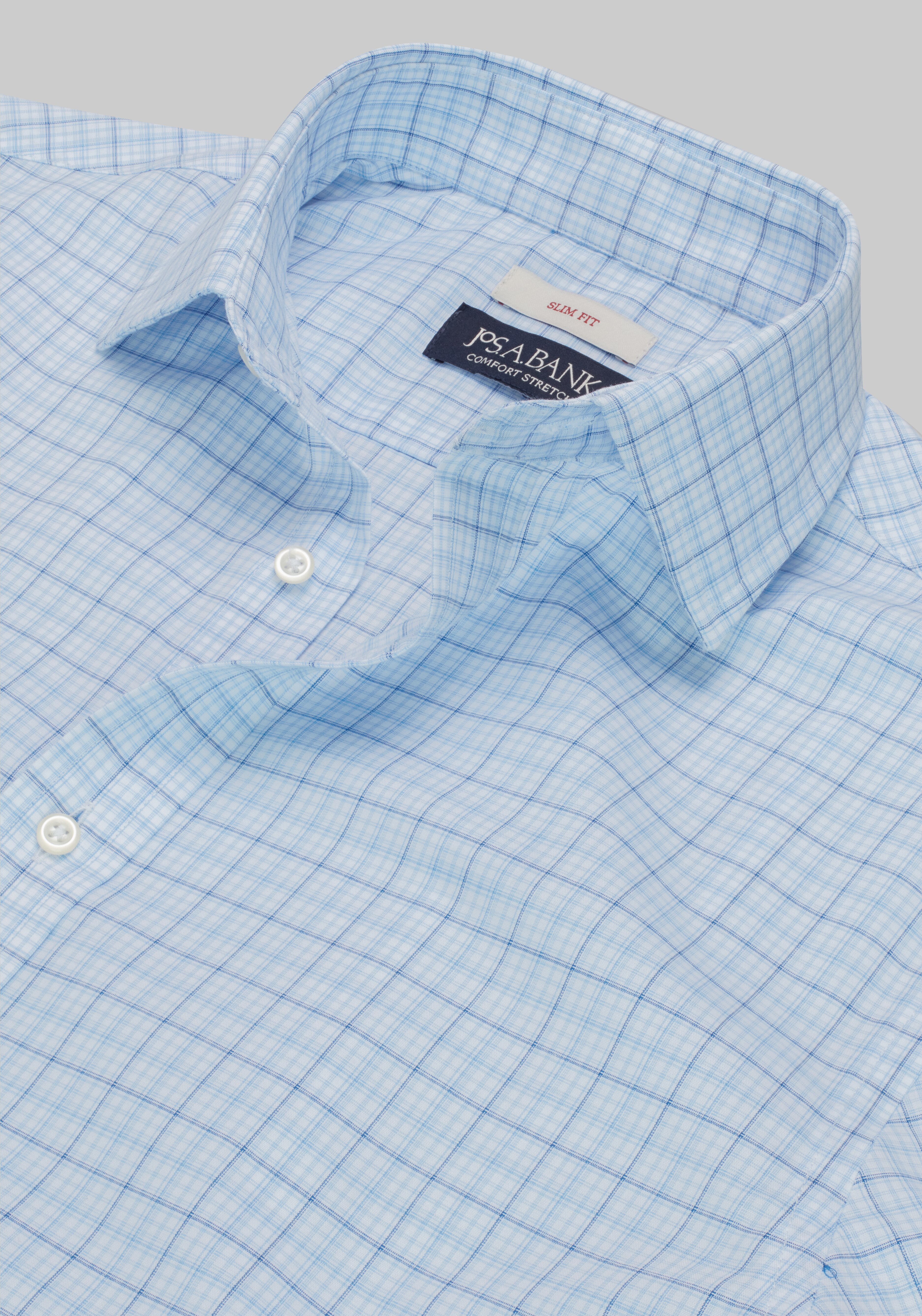 Jos. A. Bank Comfort Stretch Slim Fit Plaid Dress Shirt