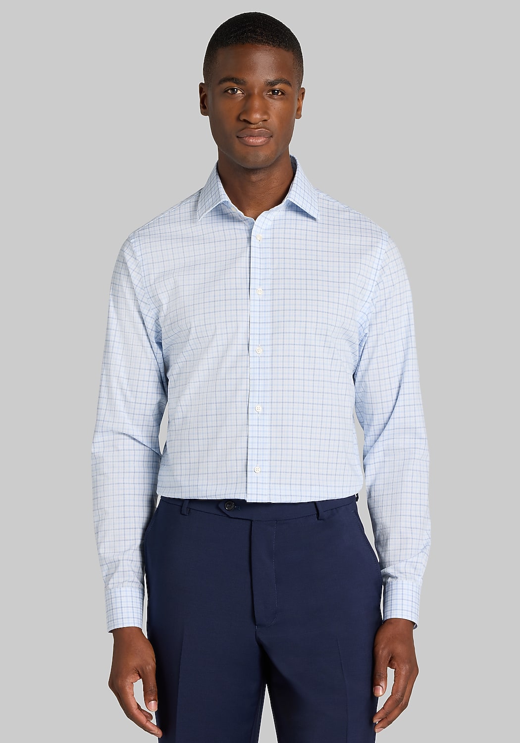 Jos. A. Bank Comfort Stretch Slim Fit Plaid Dress Shirt
