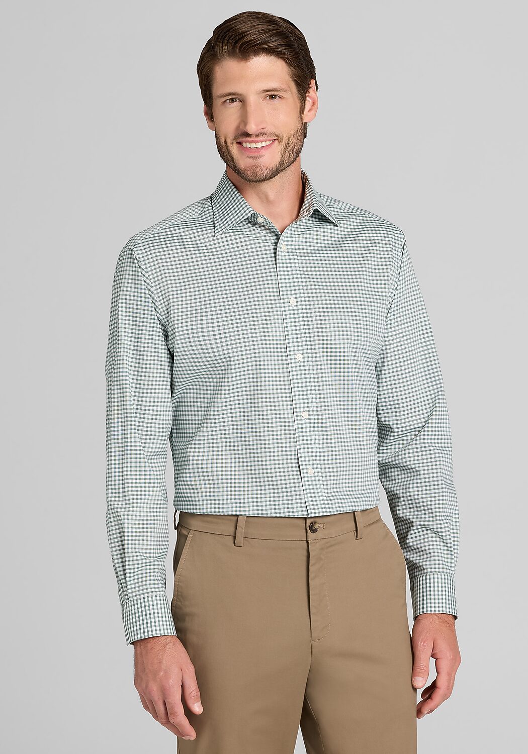 Jos. A. Bank Comfort Stretch Tailored Fit Check Dress Shirt