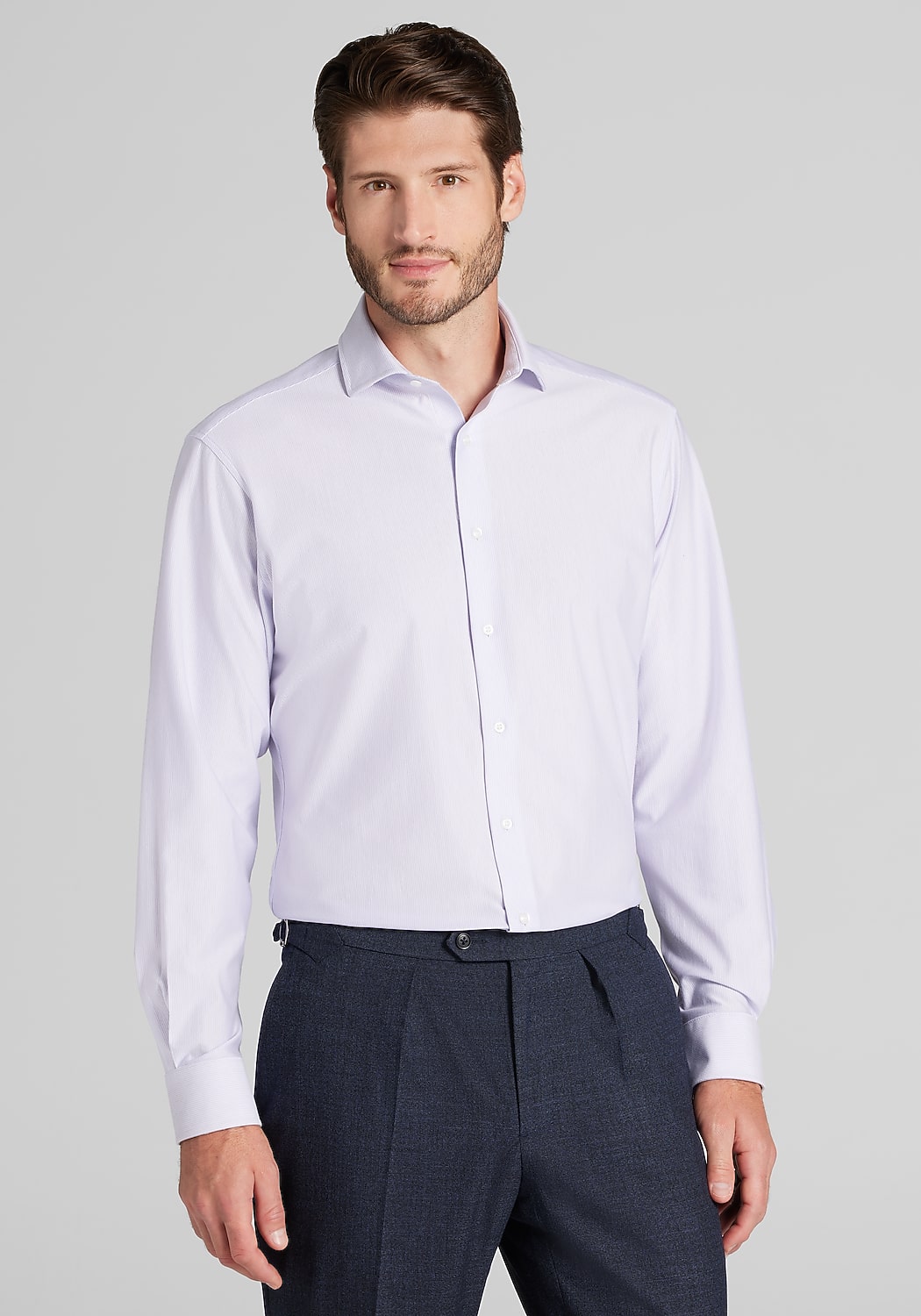 Traveler&reg; COOL<i>MOTION</i> Tailored Fit Stripe Dress Shirt