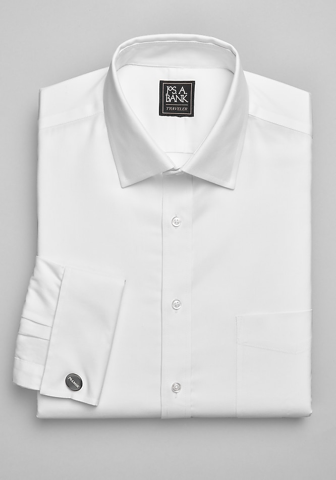 slim fit dress slacks Louis Copeland Pinpoint Super Slim Single Cuff Shirt Blue main image 1