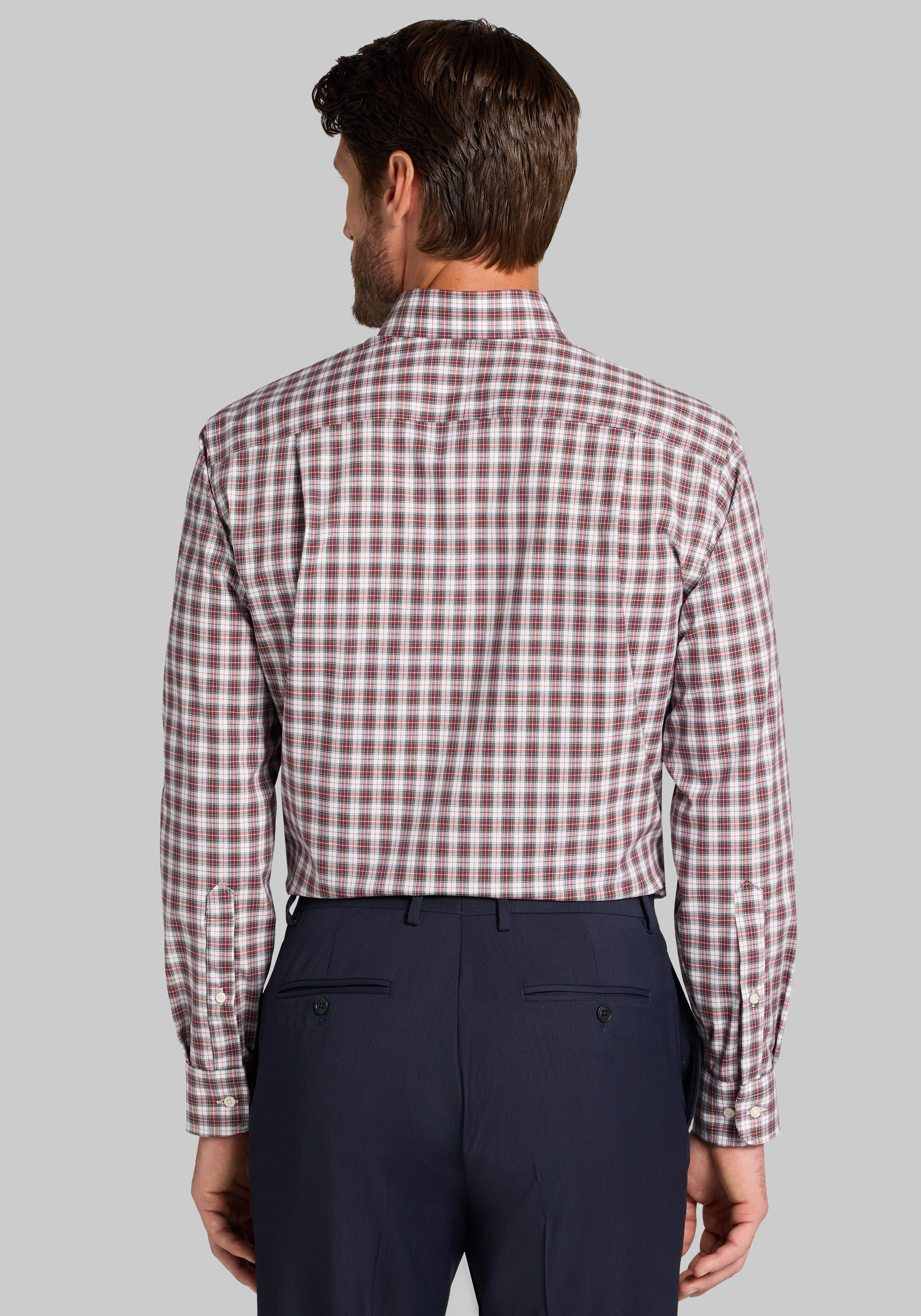 Jos. A. Bank Tailored Fit Plaid Dress Shirt