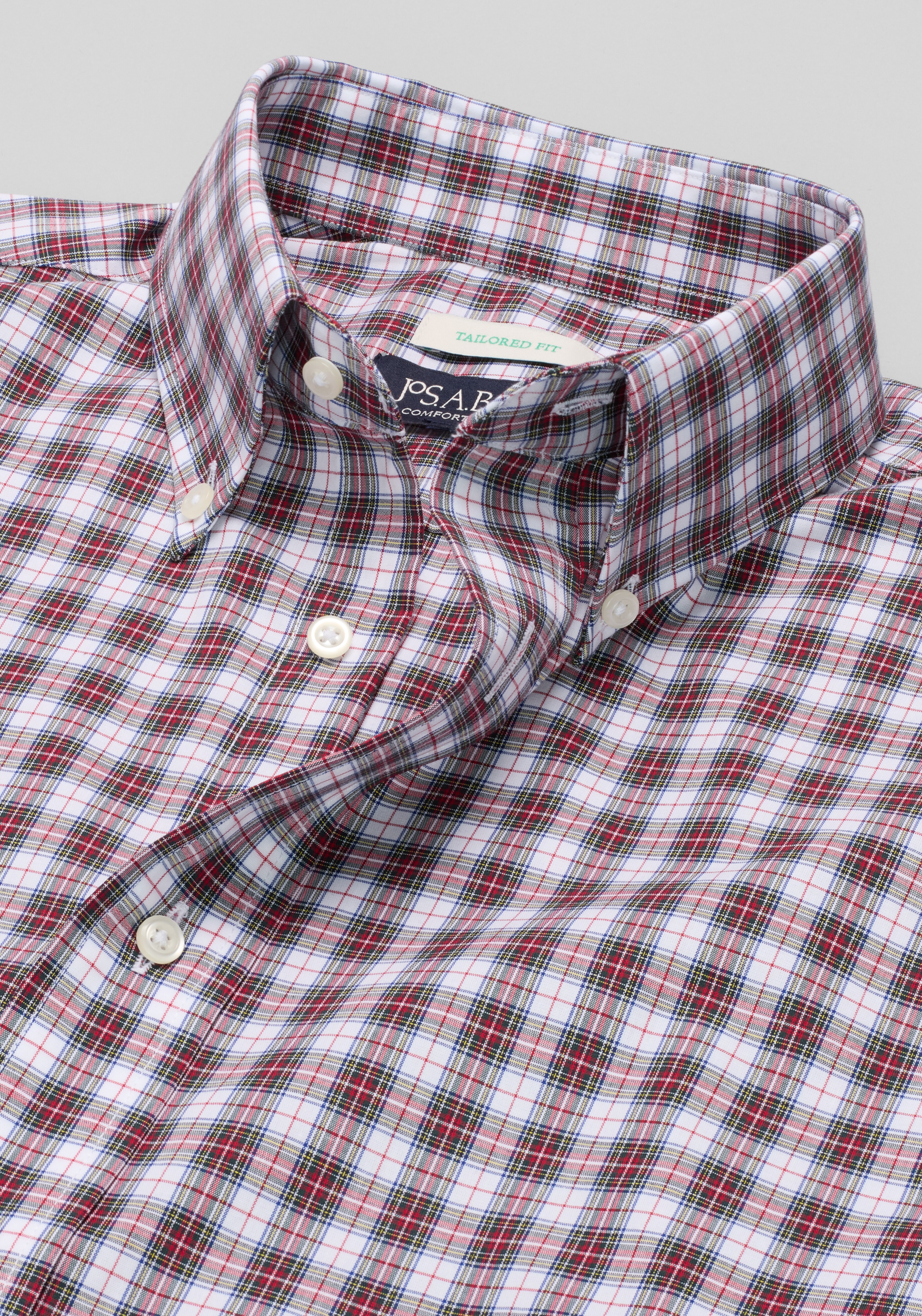 Jos. A. Bank Tailored Fit Plaid Dress Shirt