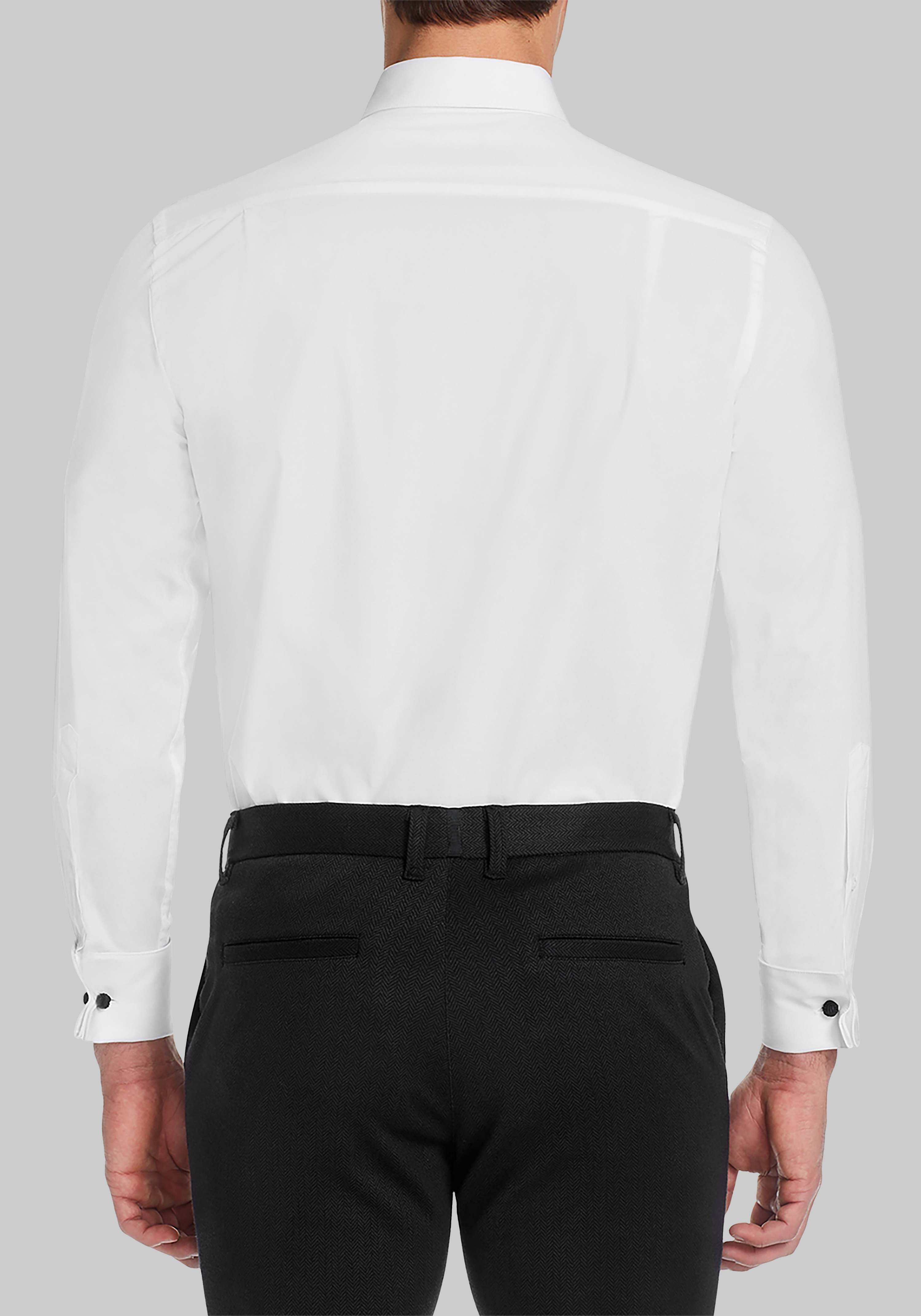 Michelsons of London Tailored Fit Covered Placket Formal Dress Shirt